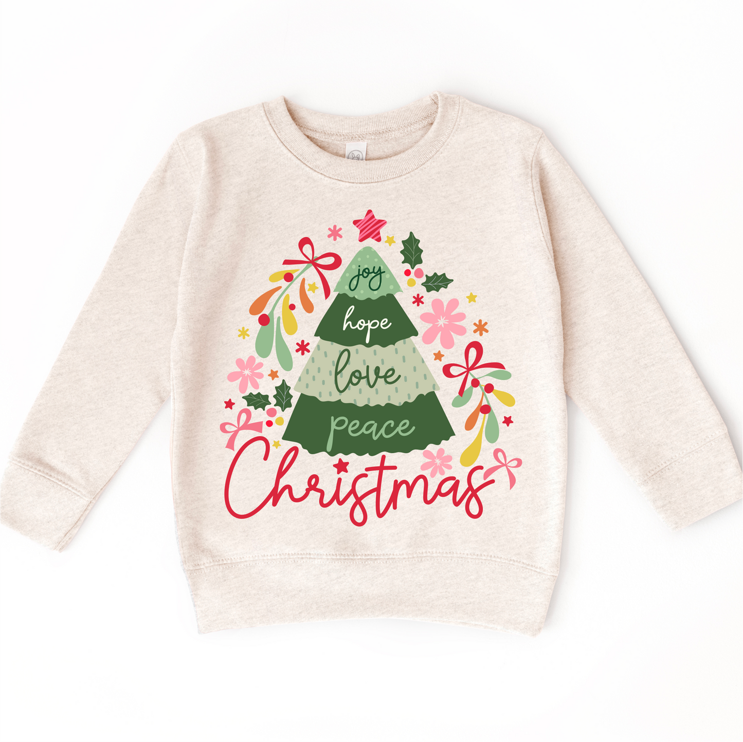 Boho Joy Hope Love Peace Christmas Long Sleeve Shirt Madi Moosh