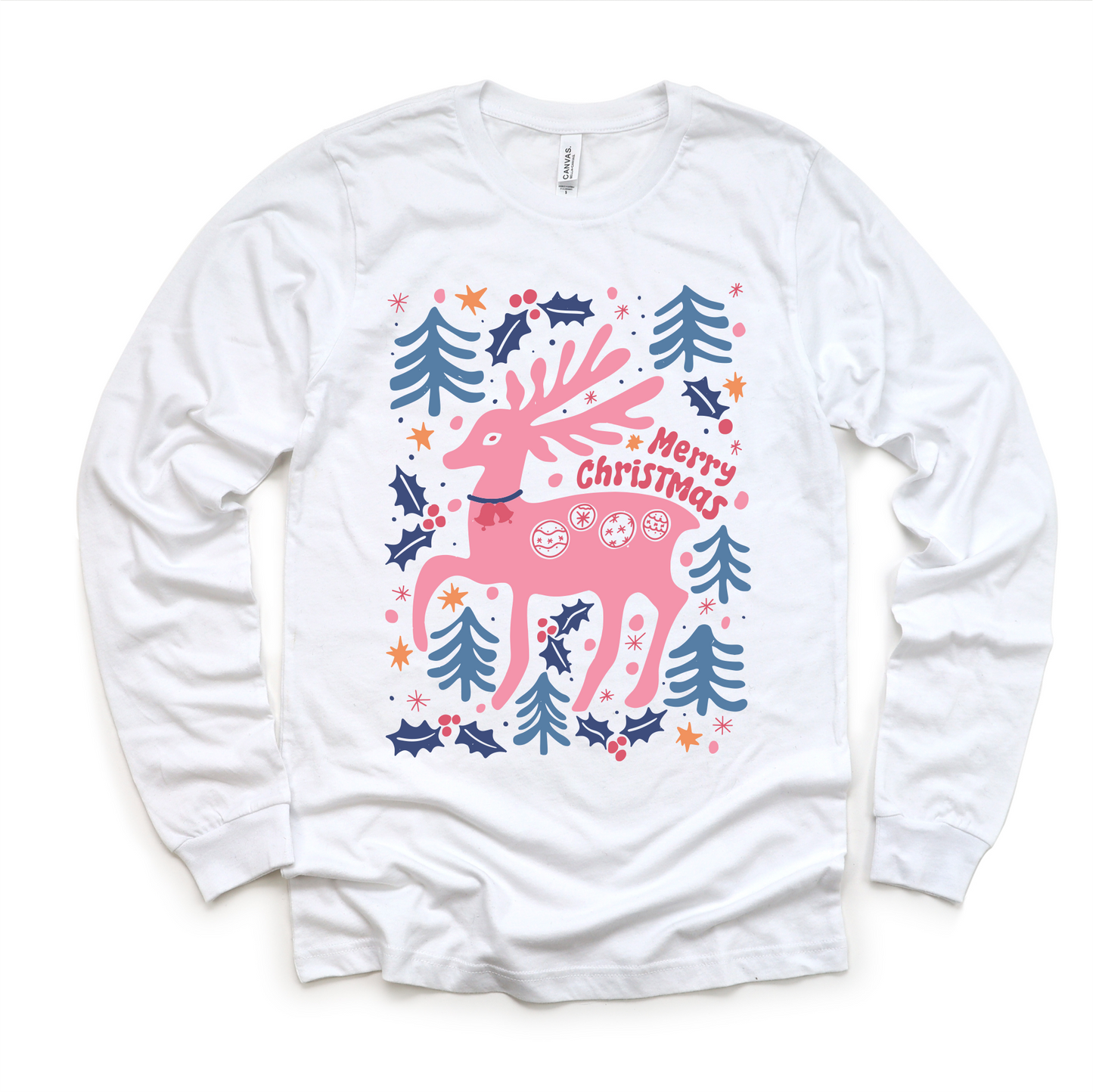 Boho Reindeer Long Sleeve Shirt Christmas Tees & Sweatshirts
