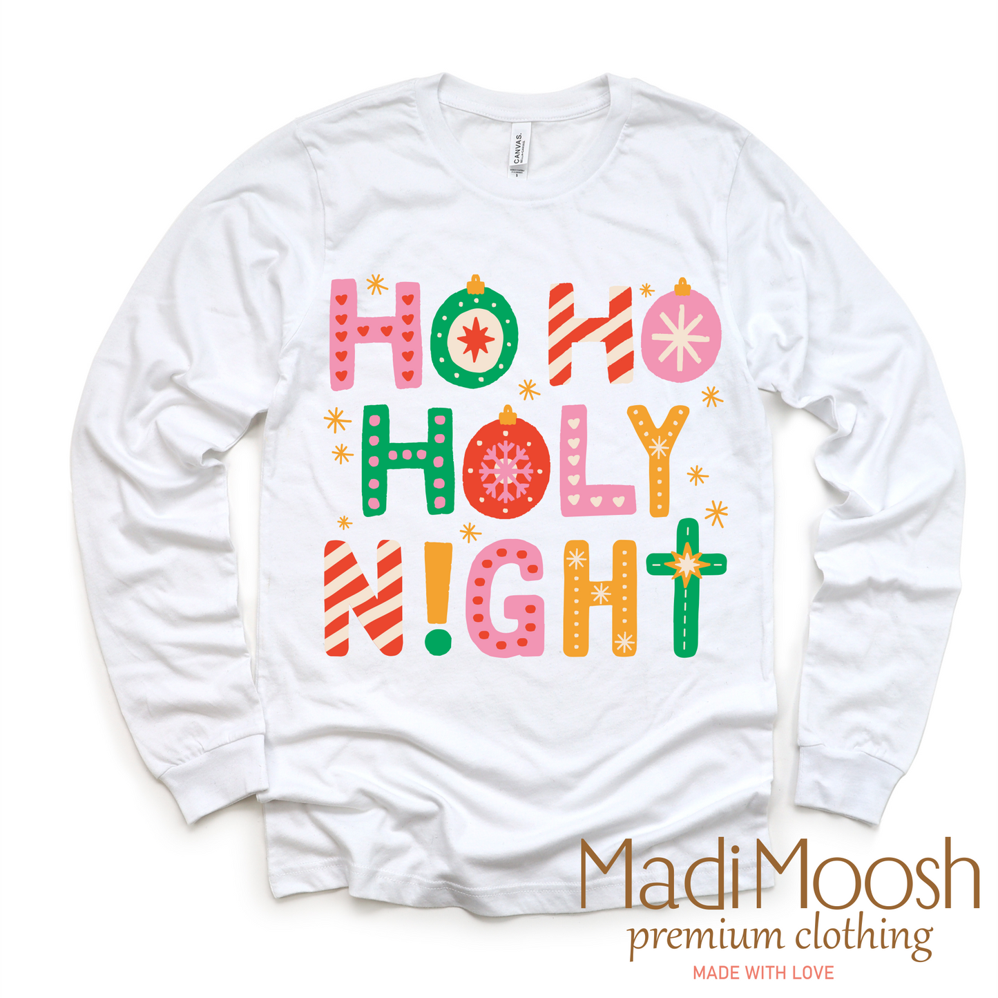 Ho Ho Holy Night Christmas Shirt Christian Tee Madi Moosh