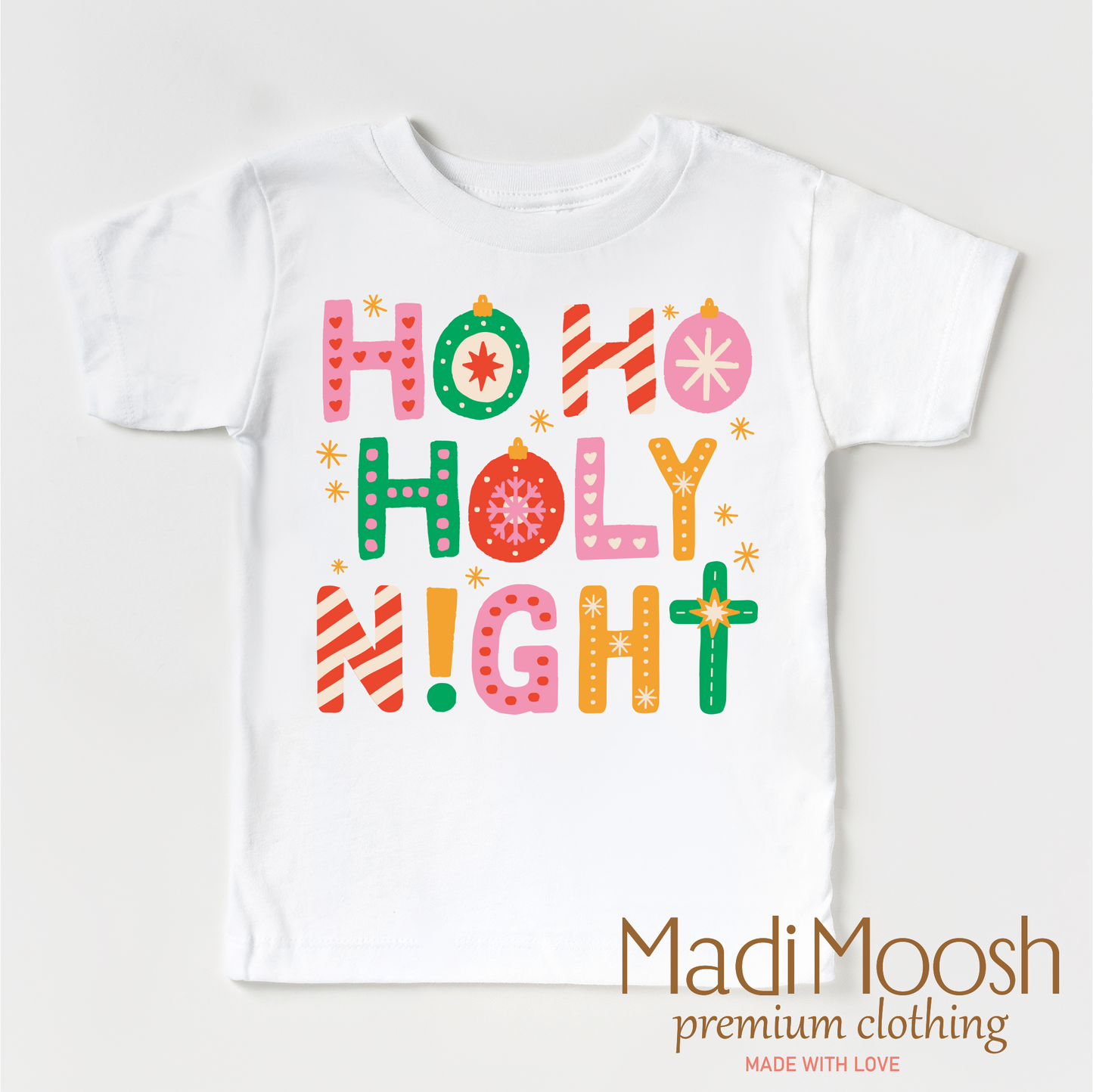 Ho Ho Holy Night Christmas Shirt Christian Tee Madi Moosh