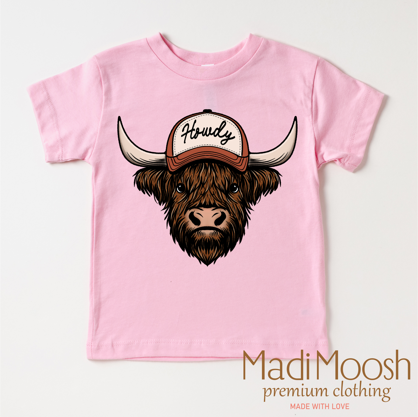 Howdy Highland Cow Western Shirt - Kids Country Tee