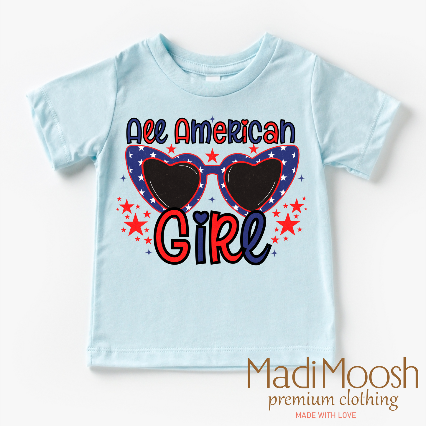 4th Of July All American Girl Shirt - Retro July Fourth Tee
