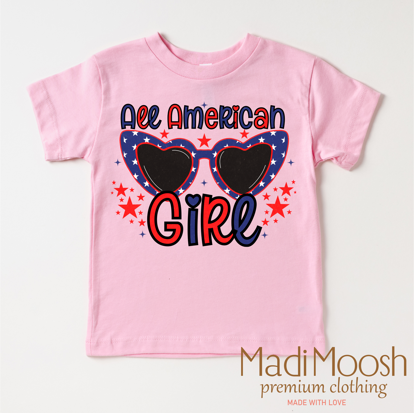 4th Of July All American Girl Shirt - Retro July Fourth Tee