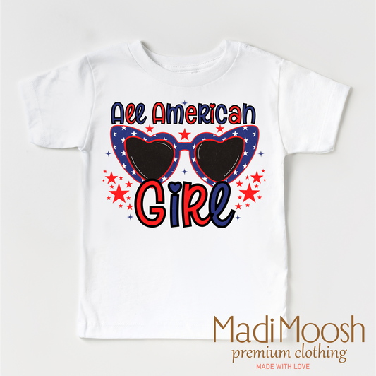 4th Of July All American Girl Shirt - Retro July Fourth Tee