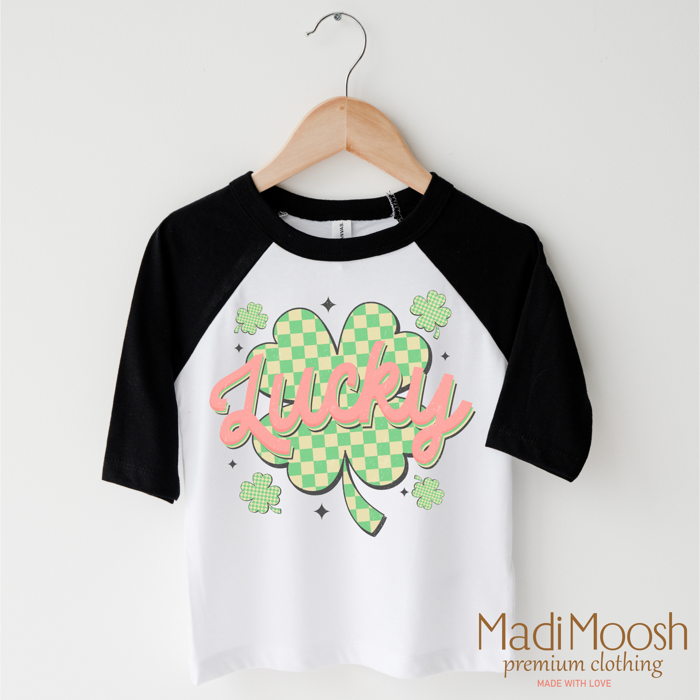 St. Patrick's Day Lucky Clover Shirt - Kids Retro St. Patrick's Day Tee
