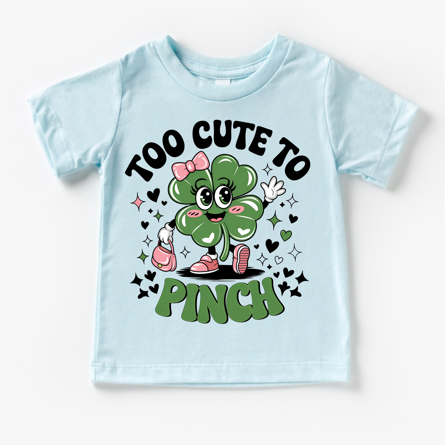 Too Cute To Pinch St. Patrick's Day Shirt - Lucky Clover Kids & Adult Tee