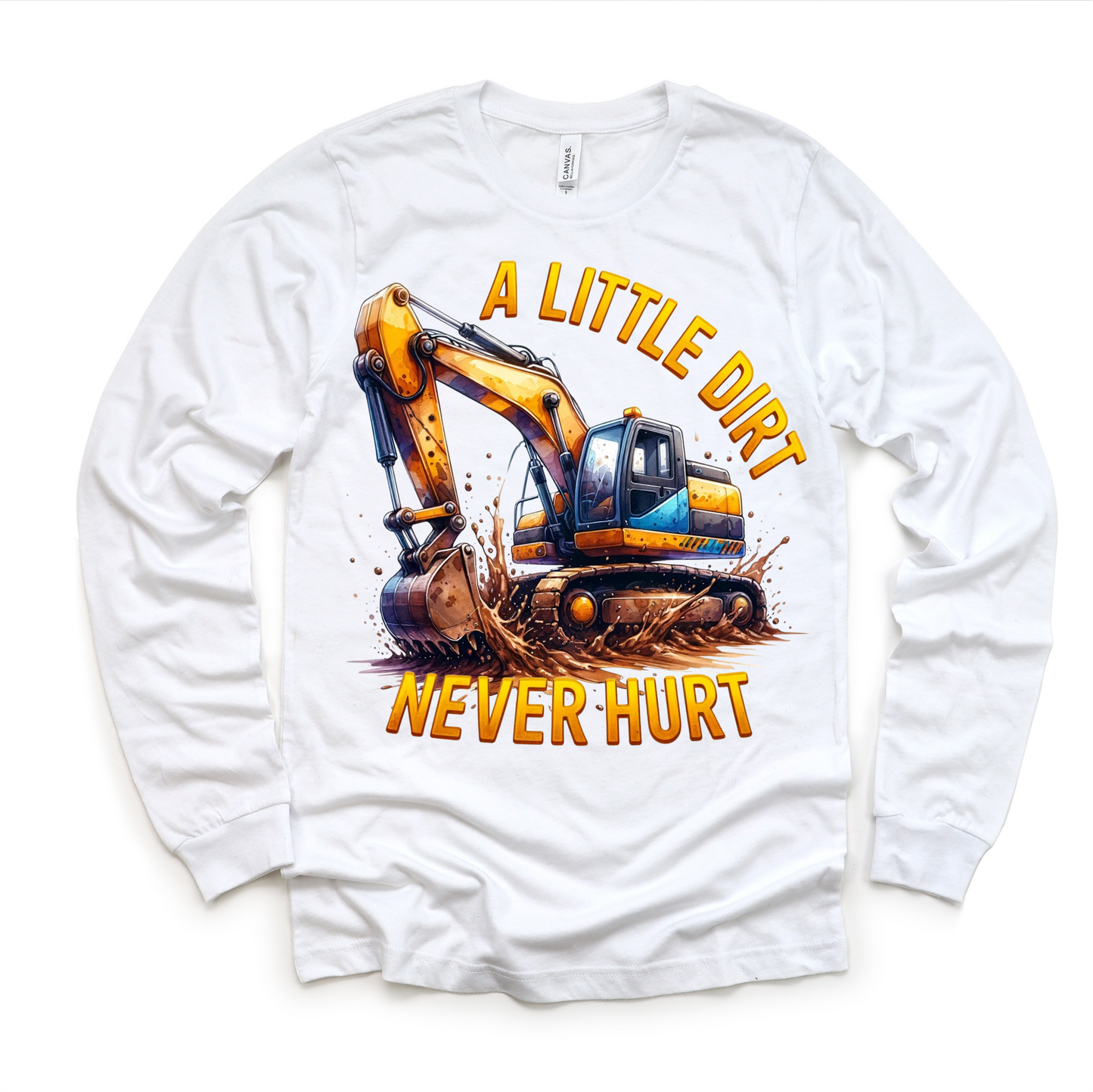 A Little Dirt Never Hurt Excavator Shirt - Boys Construction Tee