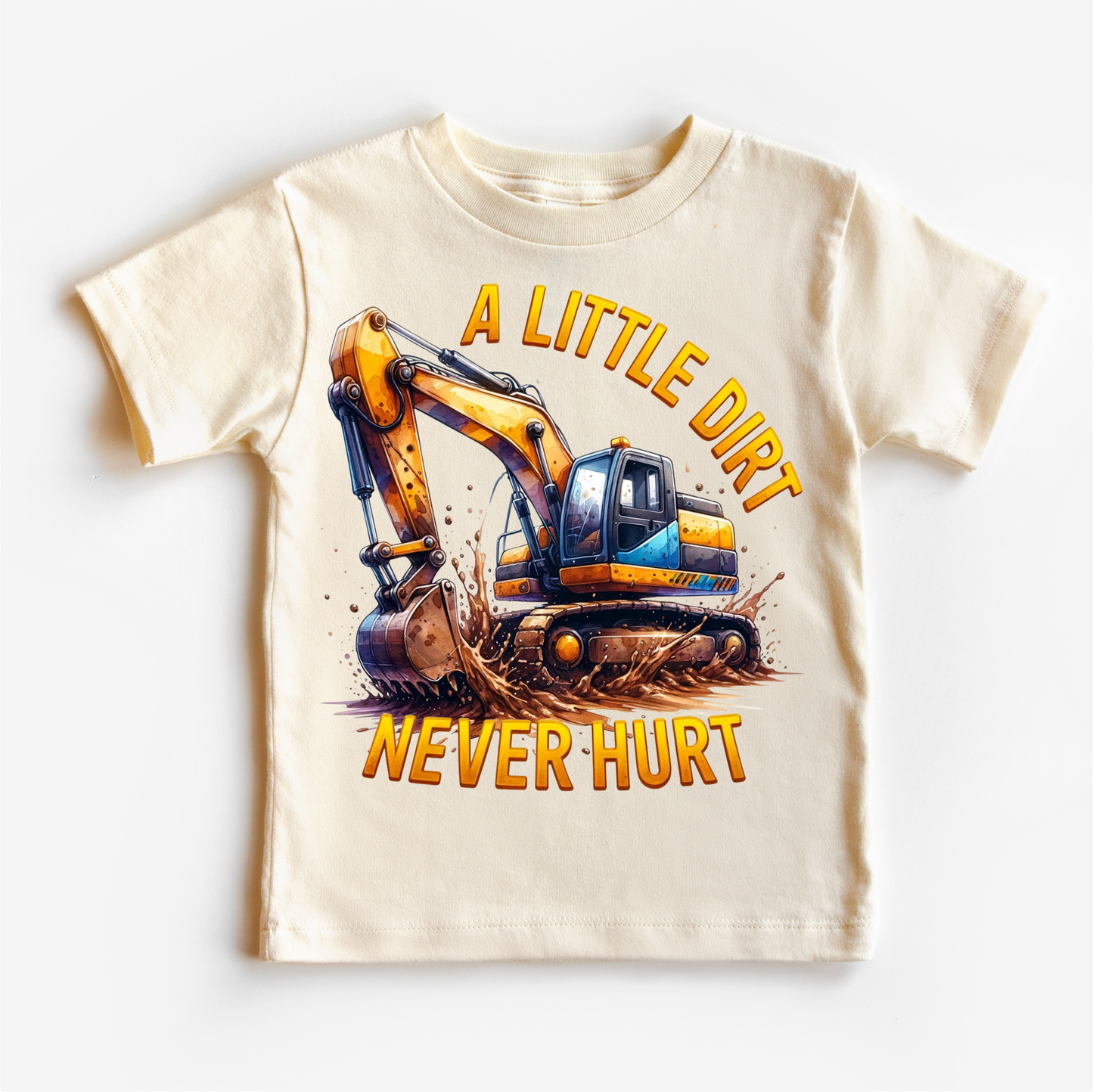 A Little Dirt Never Hurt Excavator Shirt - Boys Construction Tee