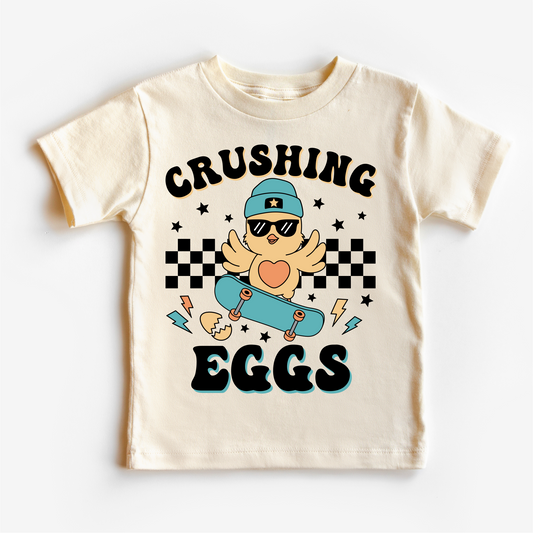 Crushing Eggs Easter Shirt - Girls Skater Eater Tee