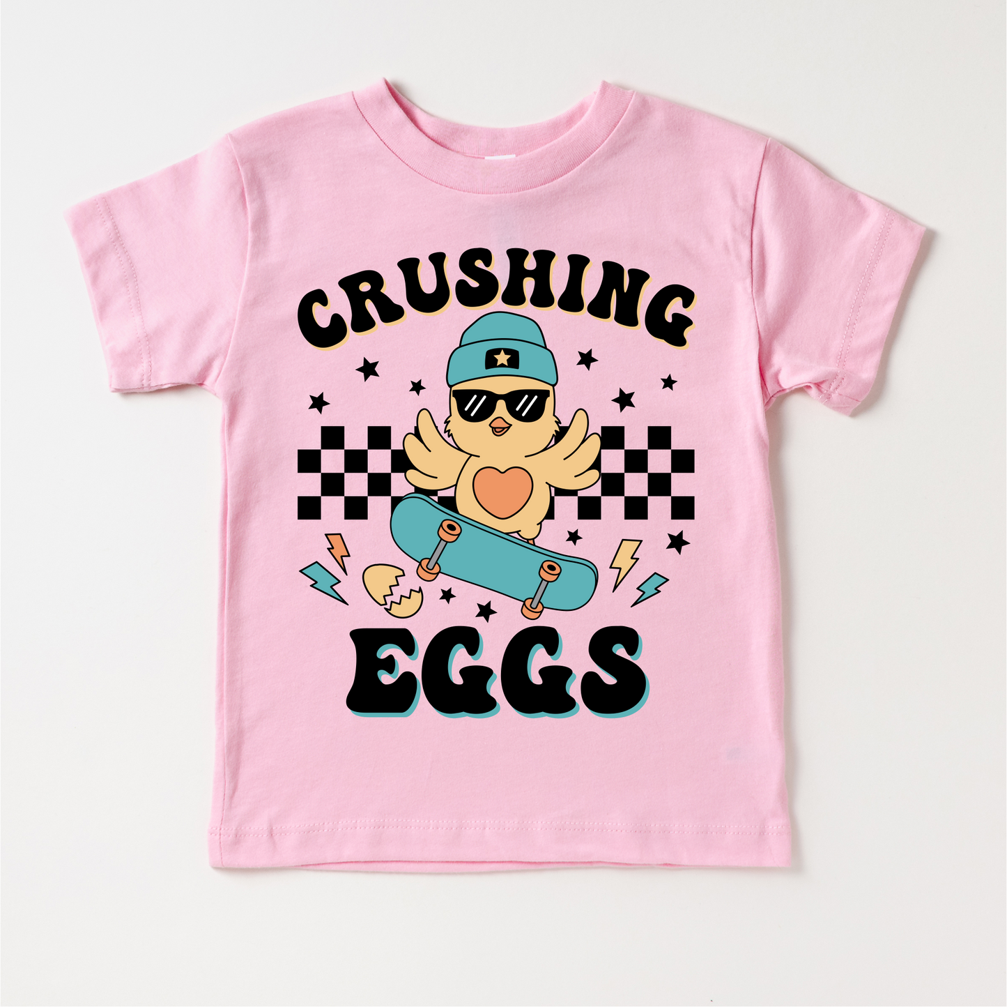 Crushing Eggs Easter Shirt - Girls Skater Eater Tee
