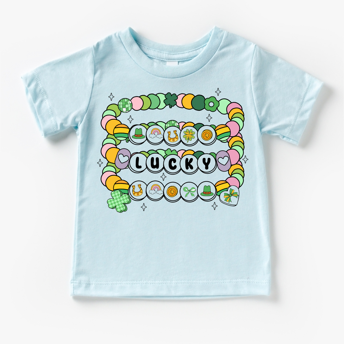 St. Patrick's Day Friendship Bracelet Shirt - Girls Lucky Tee