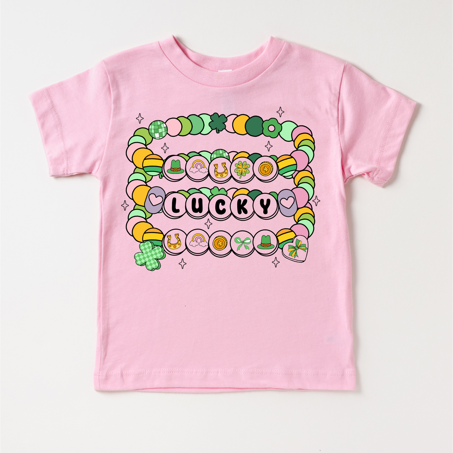St. Patrick's Day Friendship Bracelet Shirt - Girls Lucky Tee