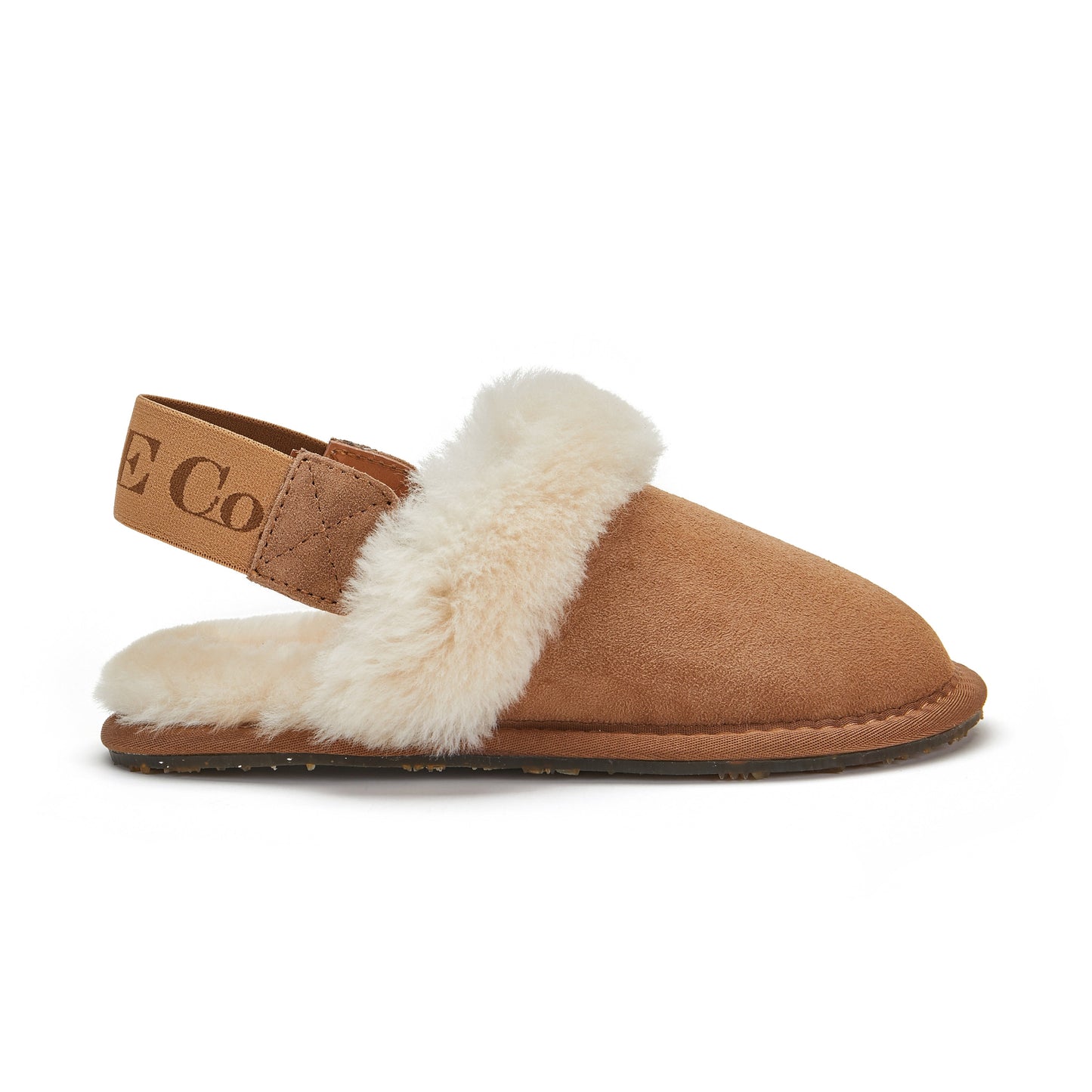 Mule Slingback Chestnut Slipper Suede Upper with Shearling Lining