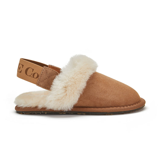 Mule Slingback Chestnut Slipper Suede Upper with Shearling Lining