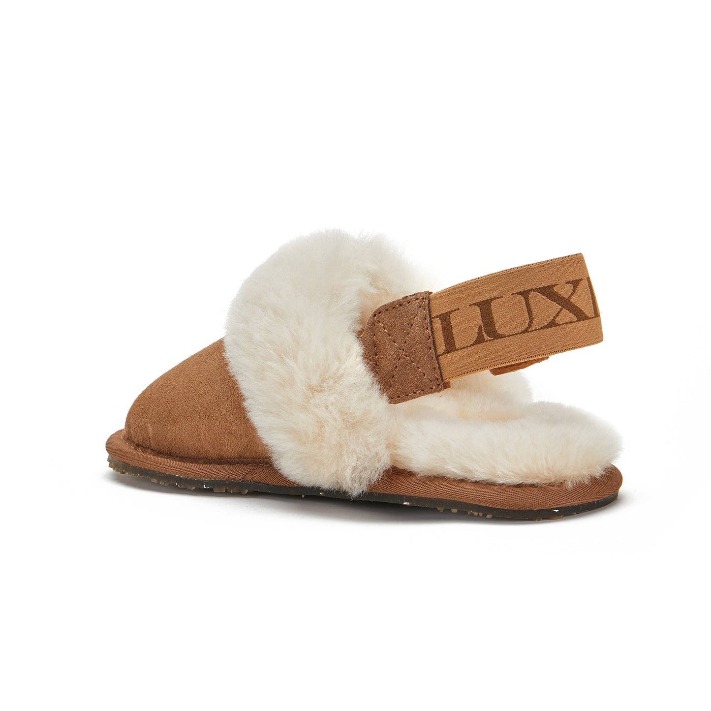 Mule Slingback Chestnut Slipper Suede Upper with Shearling Lining