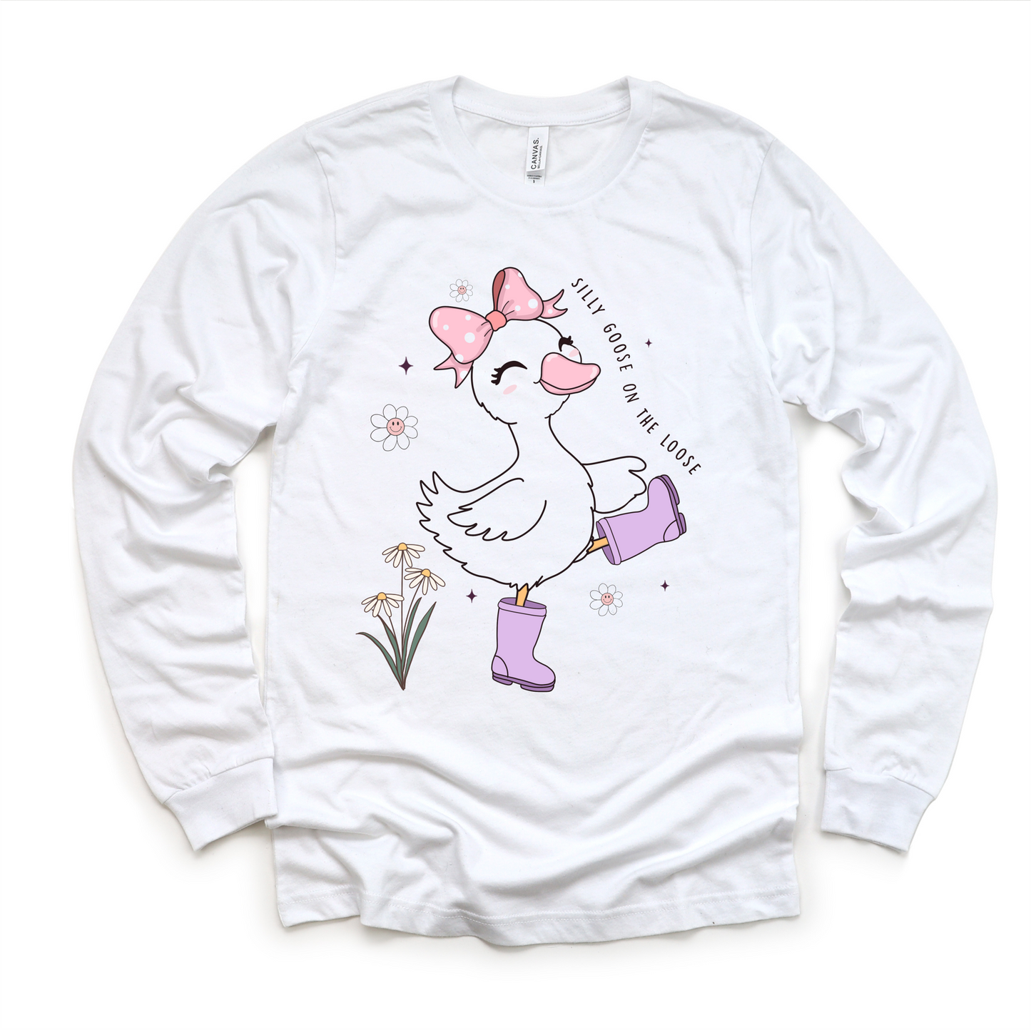 Girls Silly Goose On The Loose Shirt - Funny Kids Tee