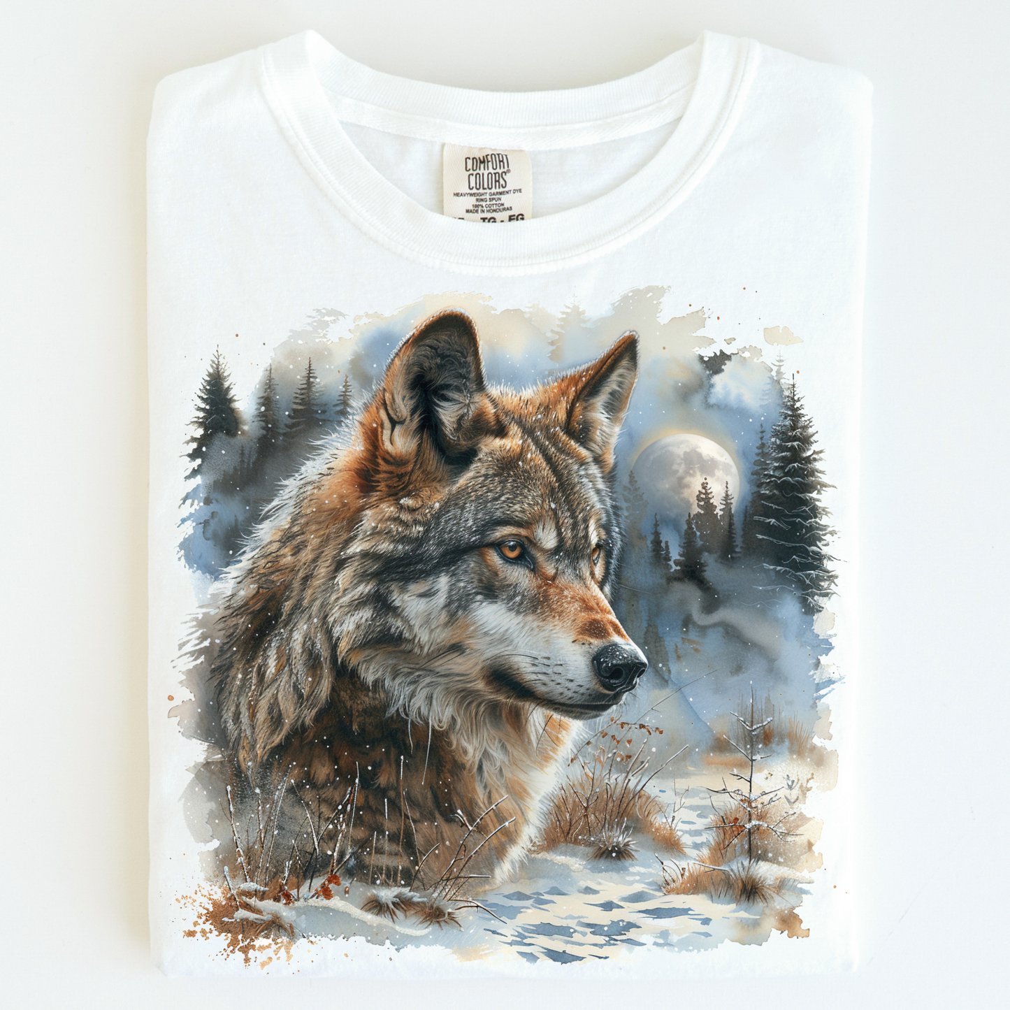 Retro Wolf Howling At The Moon Wilderness Shirt - Printed On Comfort Colors