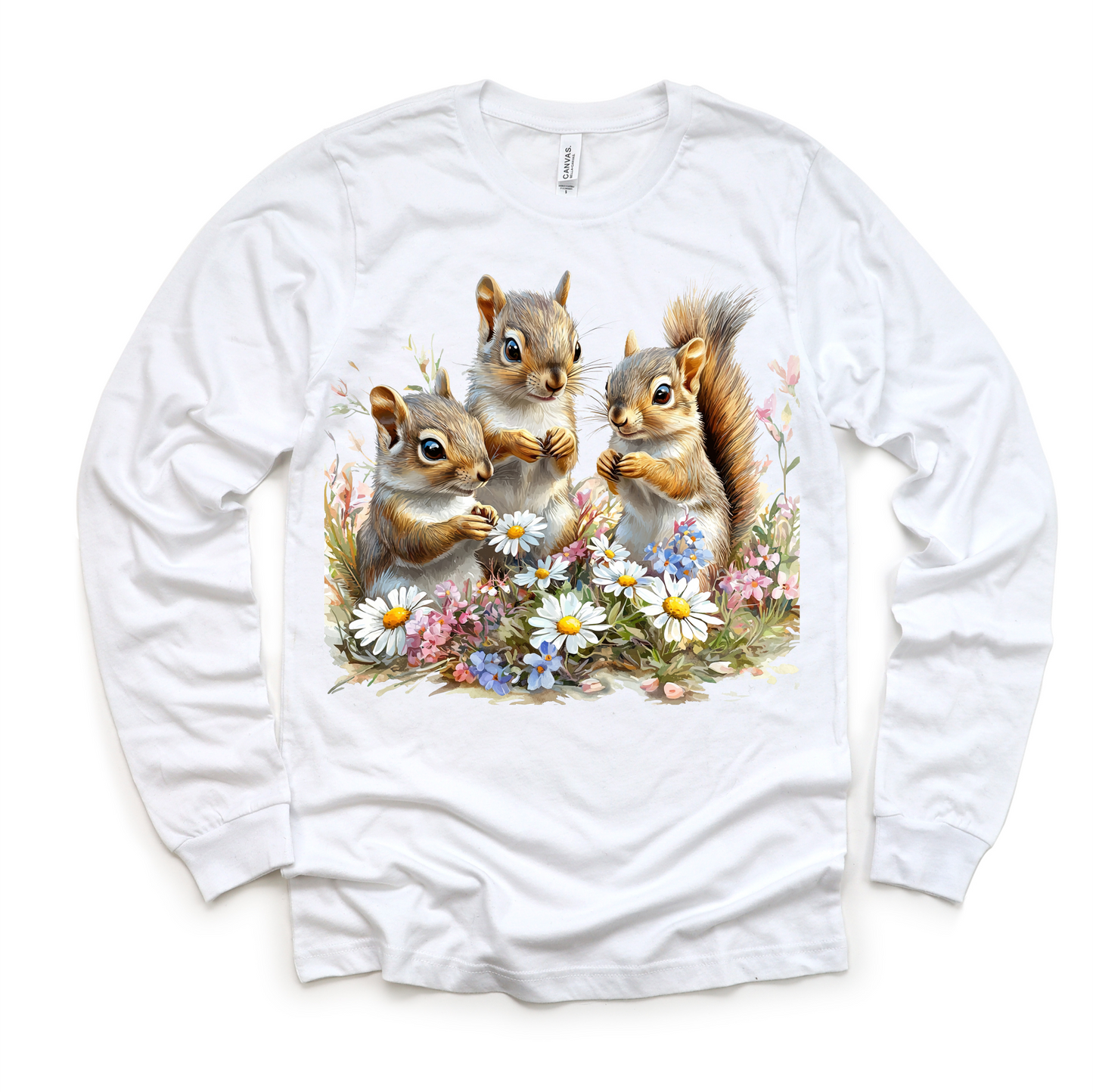 Retro Squirrel Watercolor Nature Scene Spring Shirt - Kids Tee