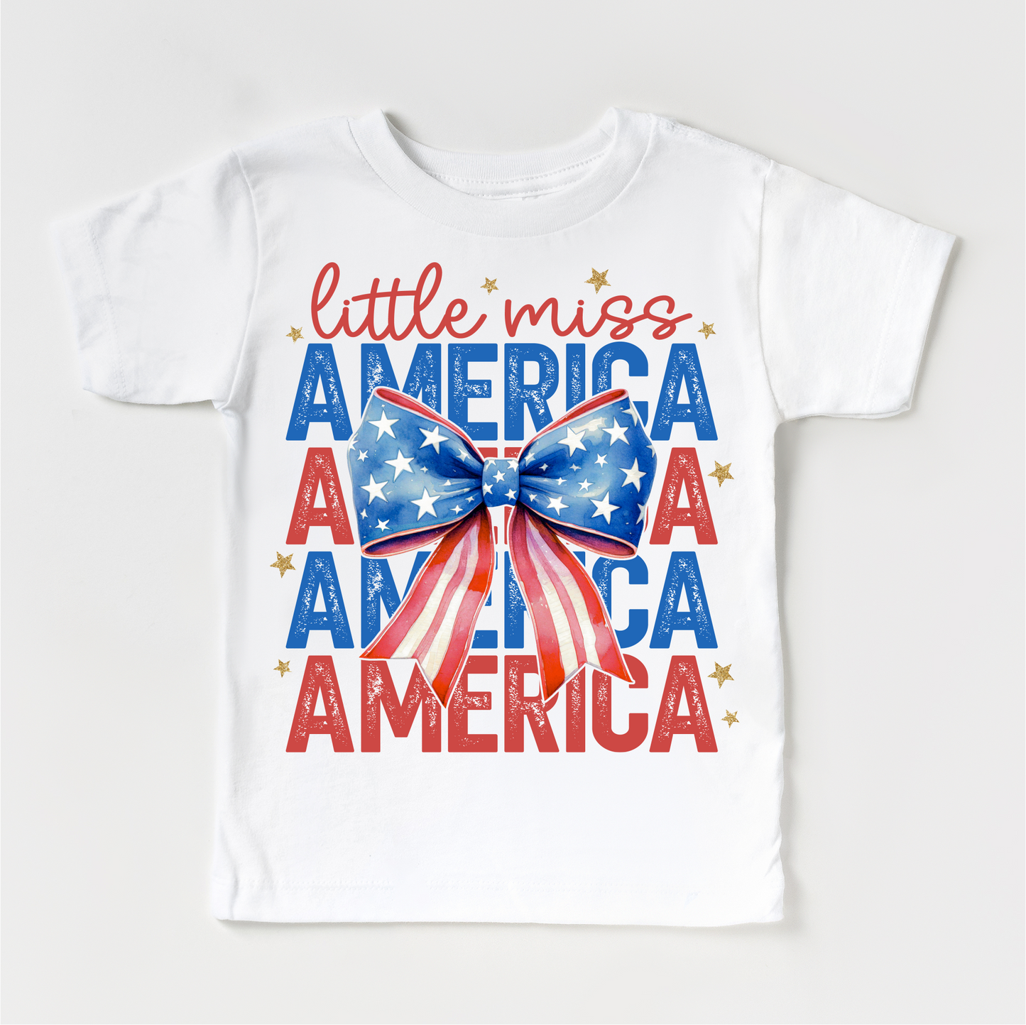 Little Miss America 4th Of July Shirt - Independence Day Tee