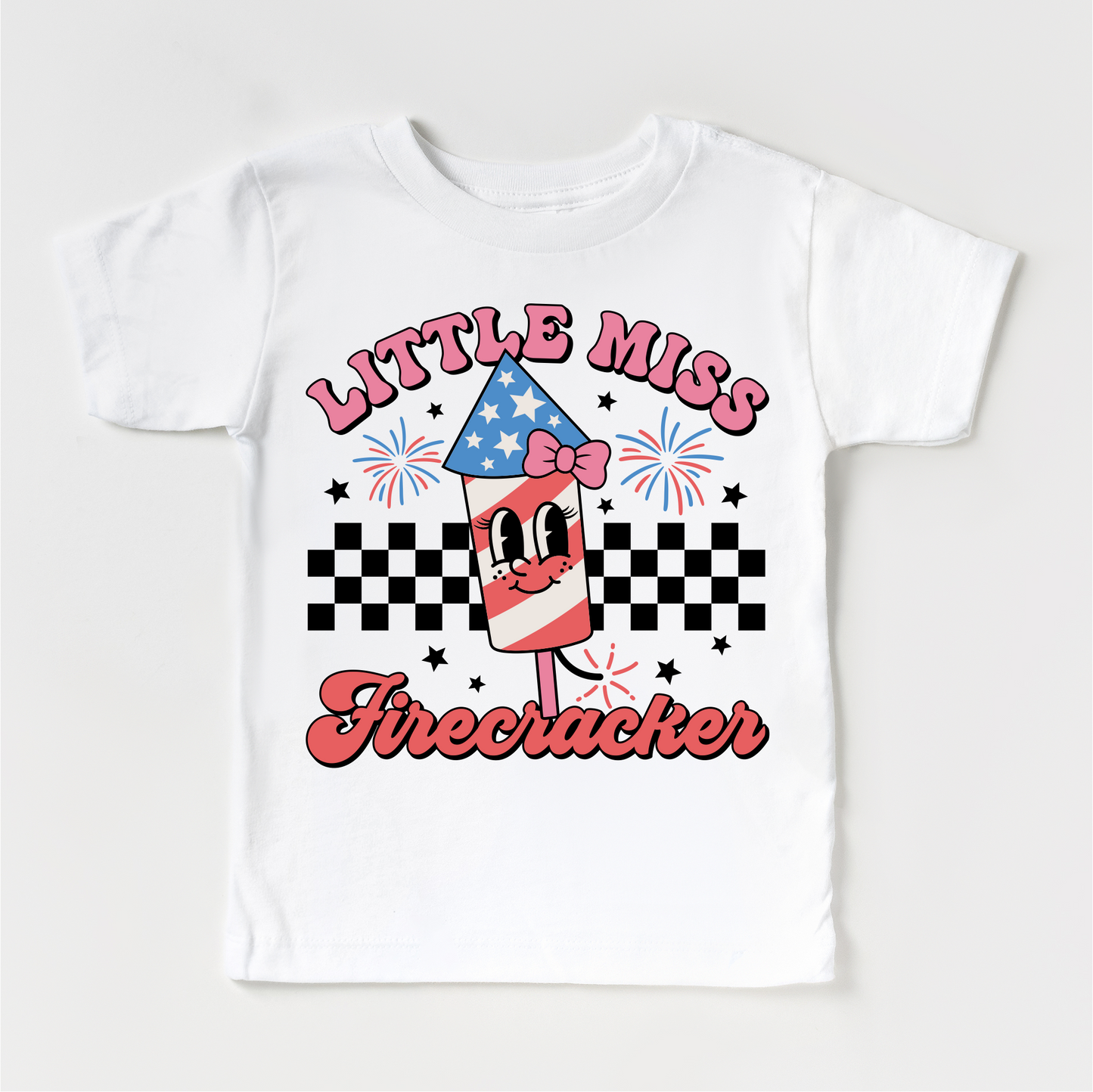 Little Miss Firecracker 4th Of July Shirt - Independence Day Tee