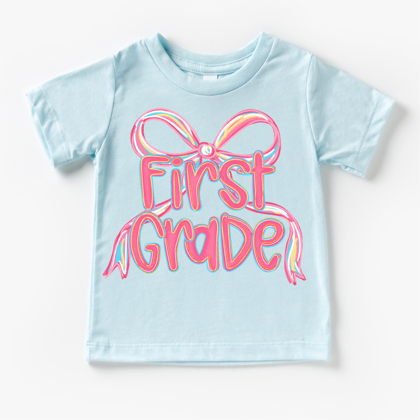 Girls 1st Grade Bow Back To School Shirt First Day Of School Tee Madi Moosh