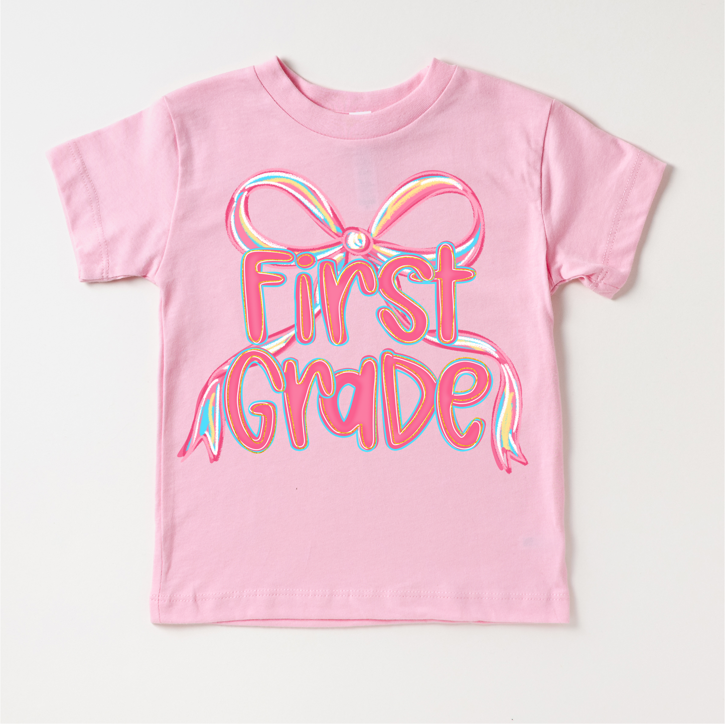 Girls 1st Grade Bow Back To School Shirt First Day Of School Tee Madi Moosh