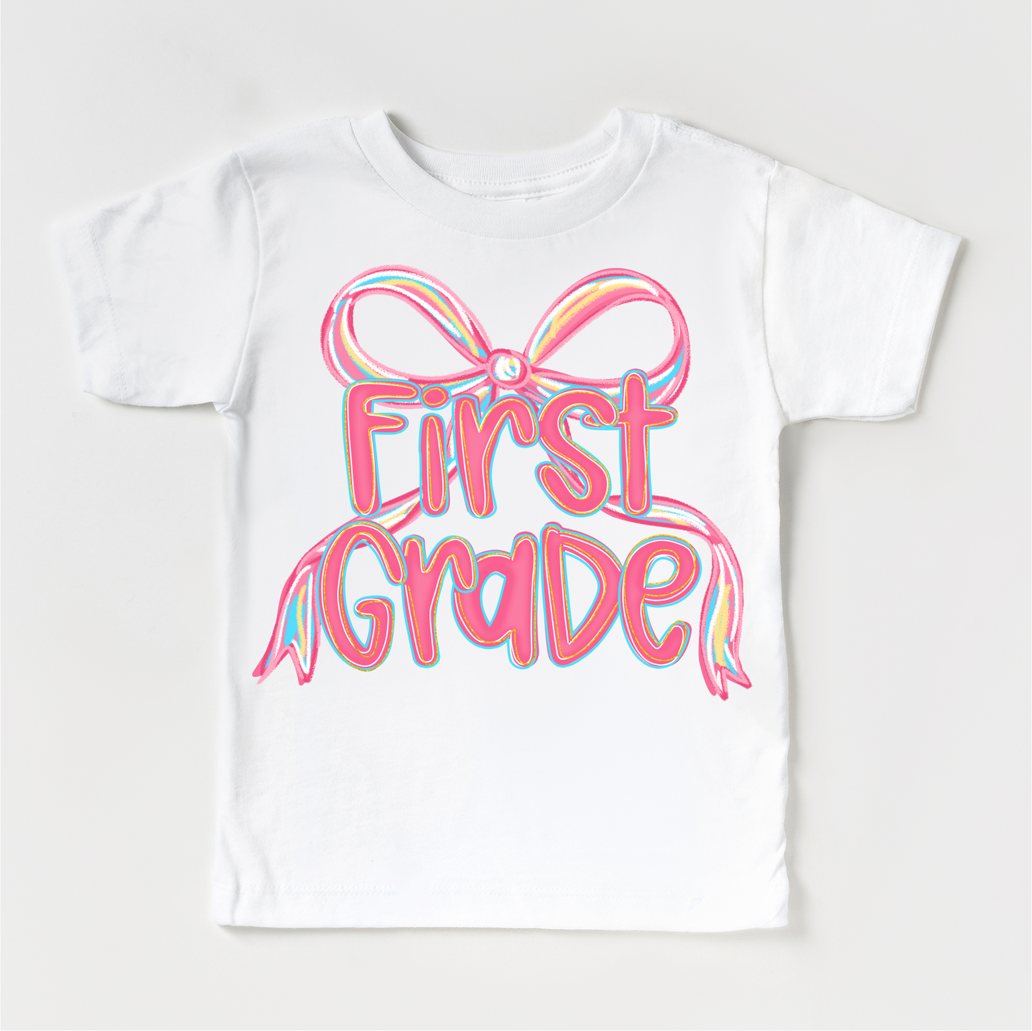 Girls 1st Grade Bow Back To School Shirt First Day Of School Tee Madi Moosh