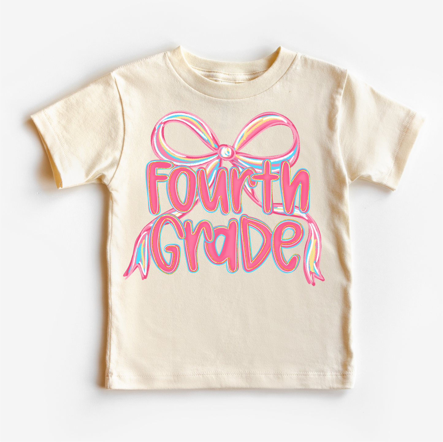 Girls Fourth Bow Stylish Back To School Shirt First Day Of School Tee