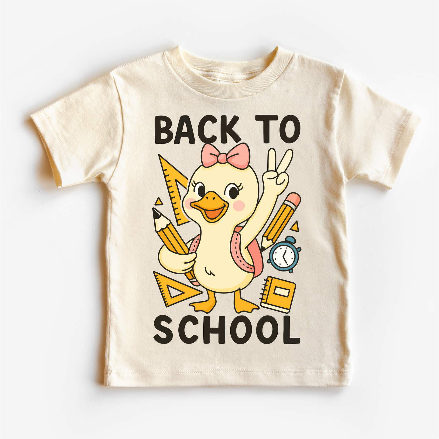 Back To School Goose Shirt Soft Cotton Girls Tee Madi Moosh