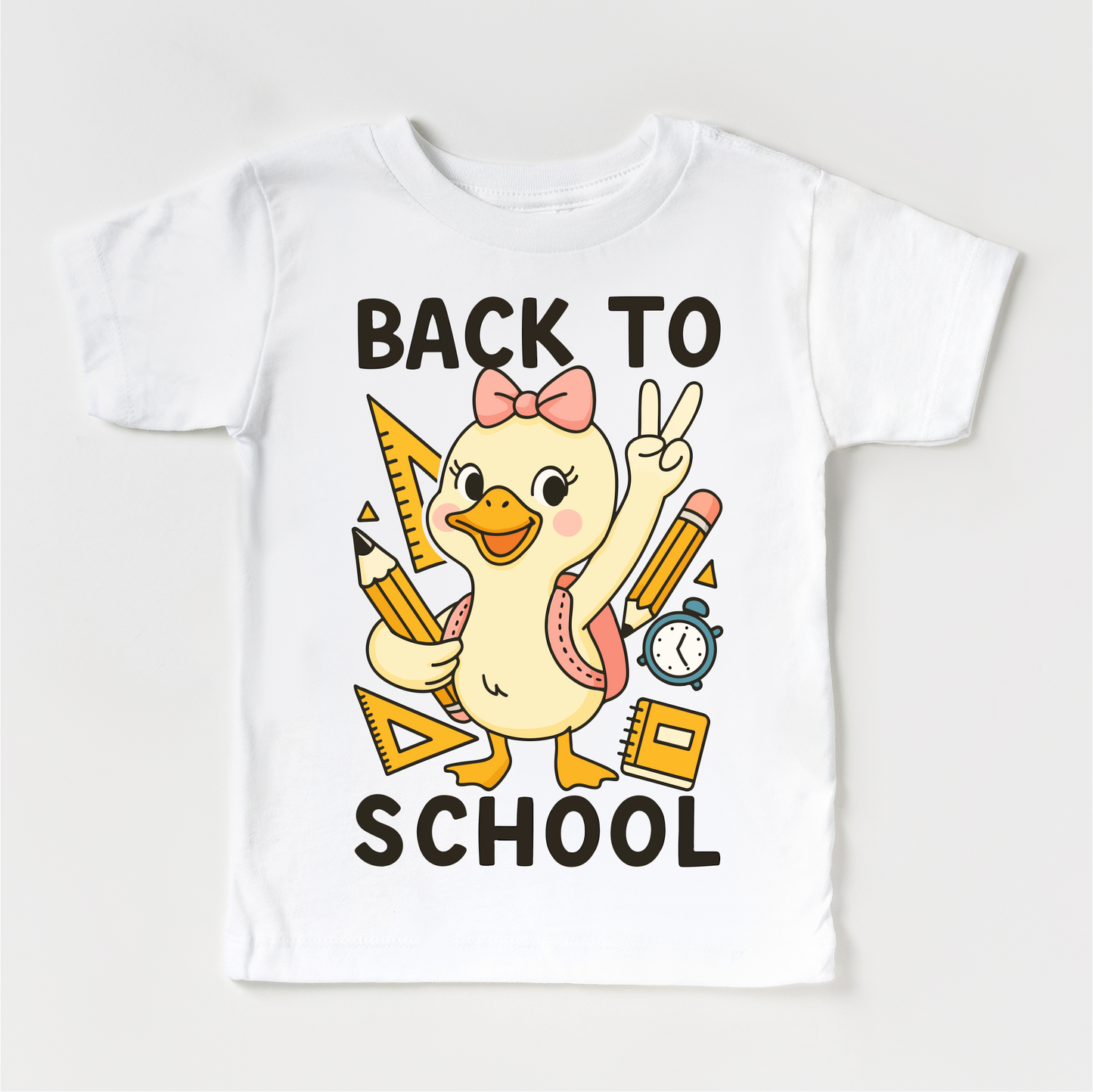 Back To School Goose Shirt Soft Cotton Girls Tee Madi Moosh