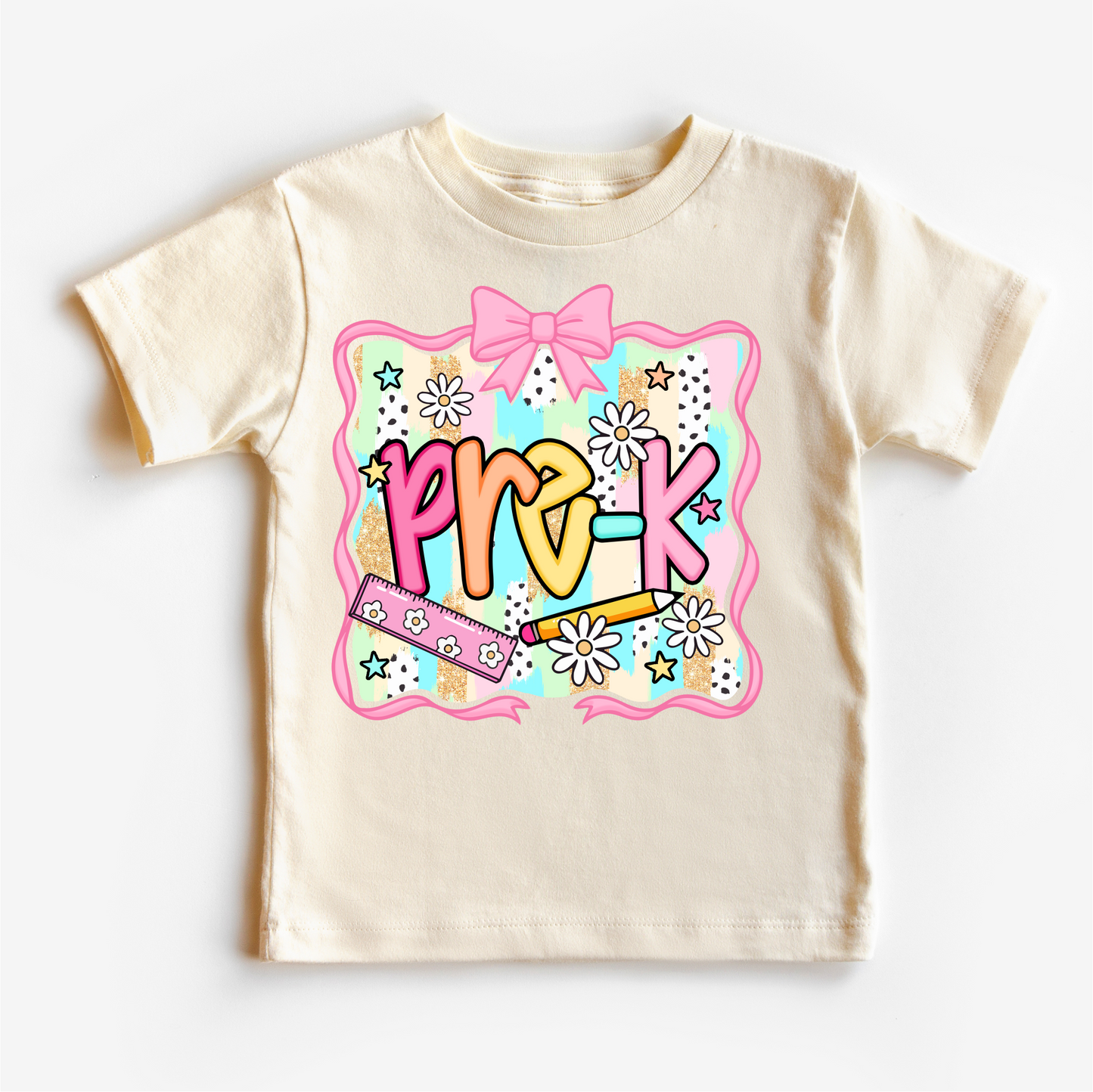 Girls Pre-K School Shirt Soft Cotton Back To School Tee Madi Moosh