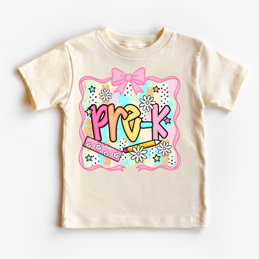 Girls Pre-K School Shirt Soft Cotton Back To School Tee Madi Moosh