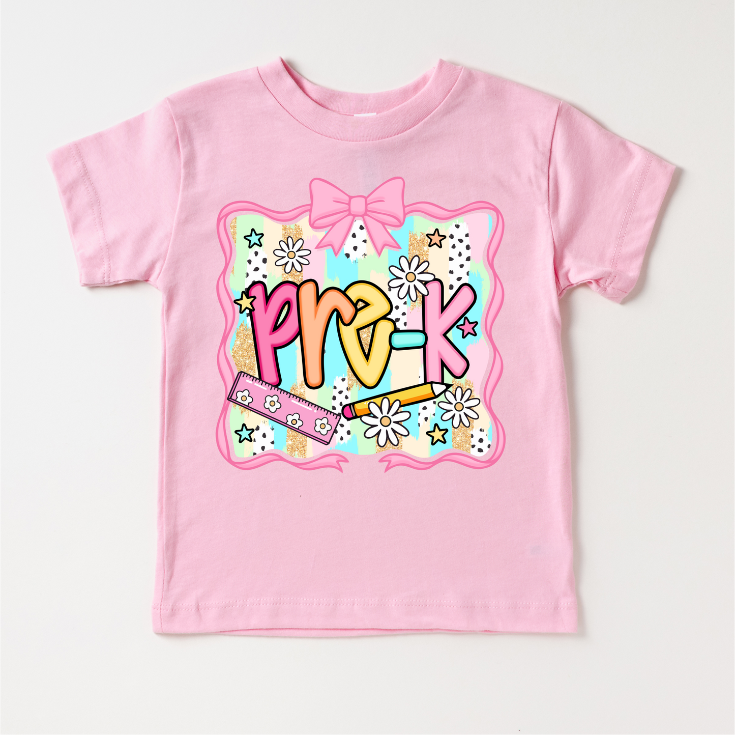 Girls Pre-K School Shirt Soft Cotton Back To School Tee Madi Moosh