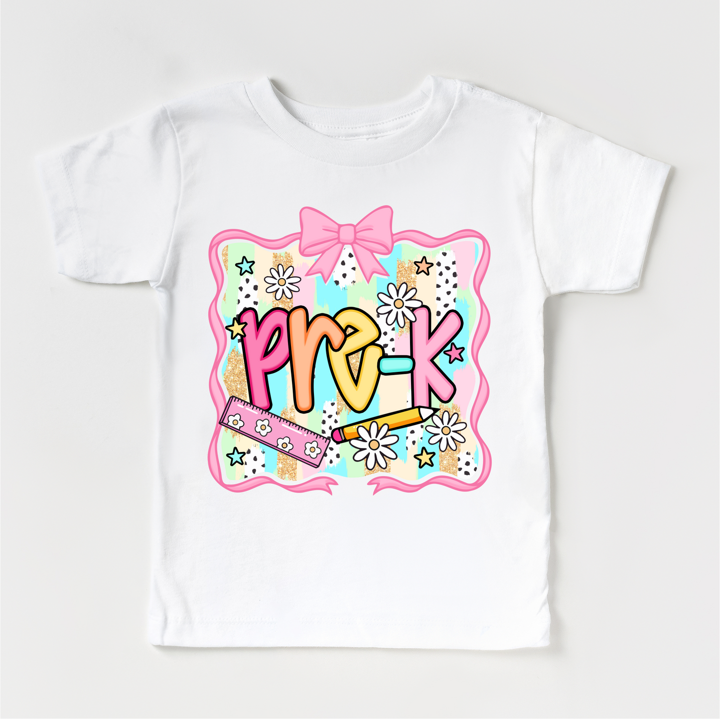Girls Pre-K School Shirt Soft Cotton Back To School Tee Madi Moosh