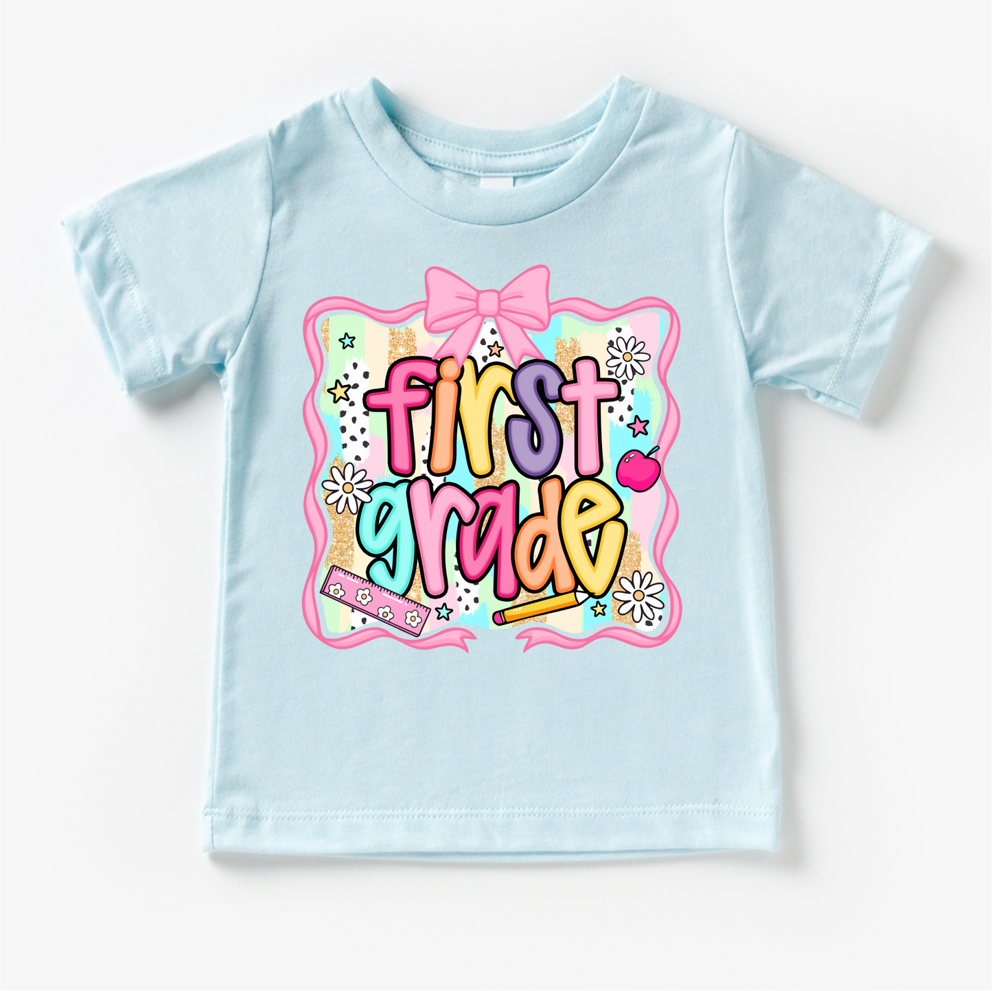 Girls 1st Grade School Shirt Back To School Tee Bella Canvas