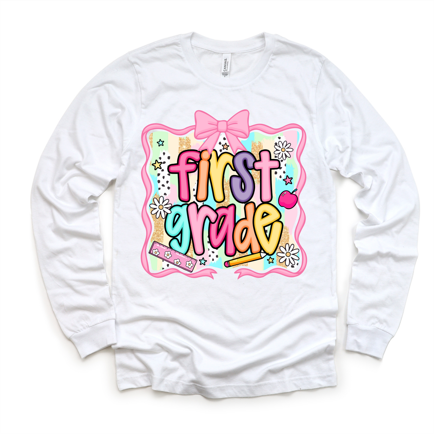 Girls 1st Grade School Shirt Back To School Tee Bella Canvas