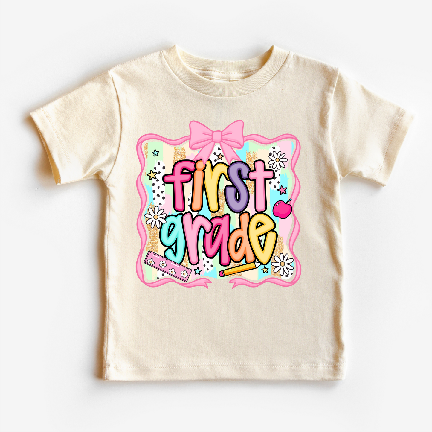 Girls 1st Grade School Shirt Back To School Tee Bella Canvas