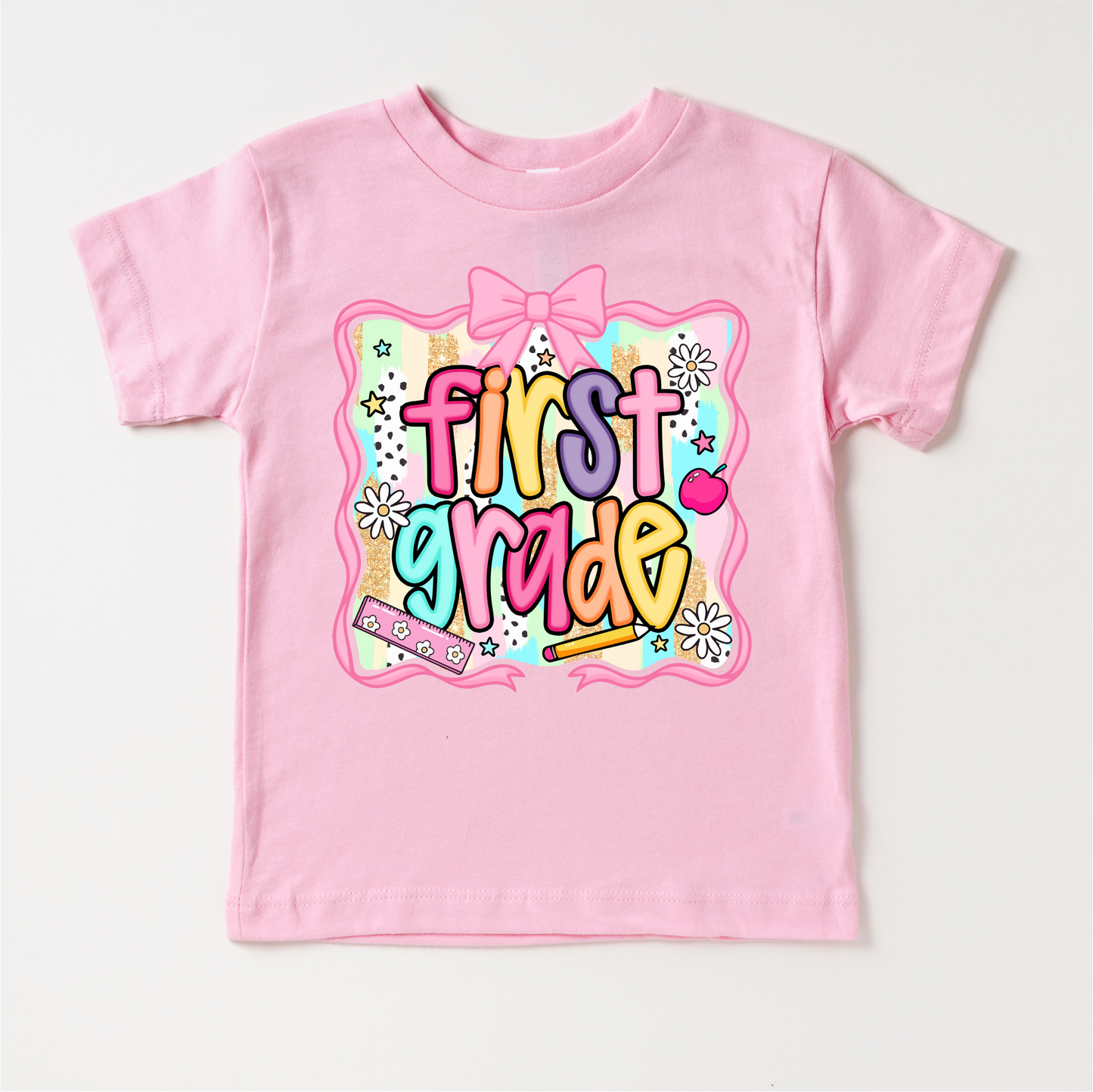 Girls 1st Grade School Shirt Back To School Tee Bella Canvas