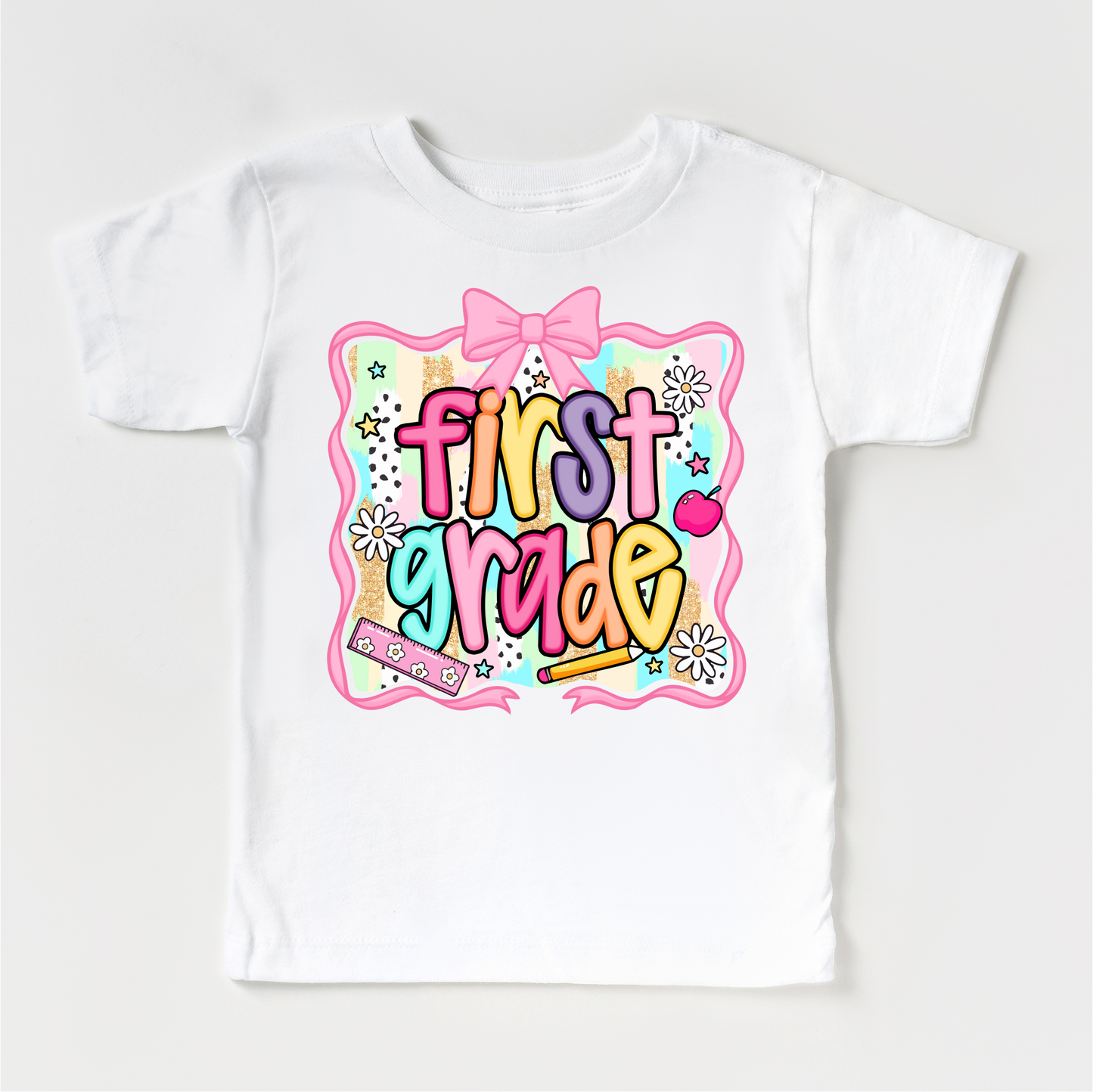 Girls 1st Grade School Shirt Back To School Tee Bella Canvas