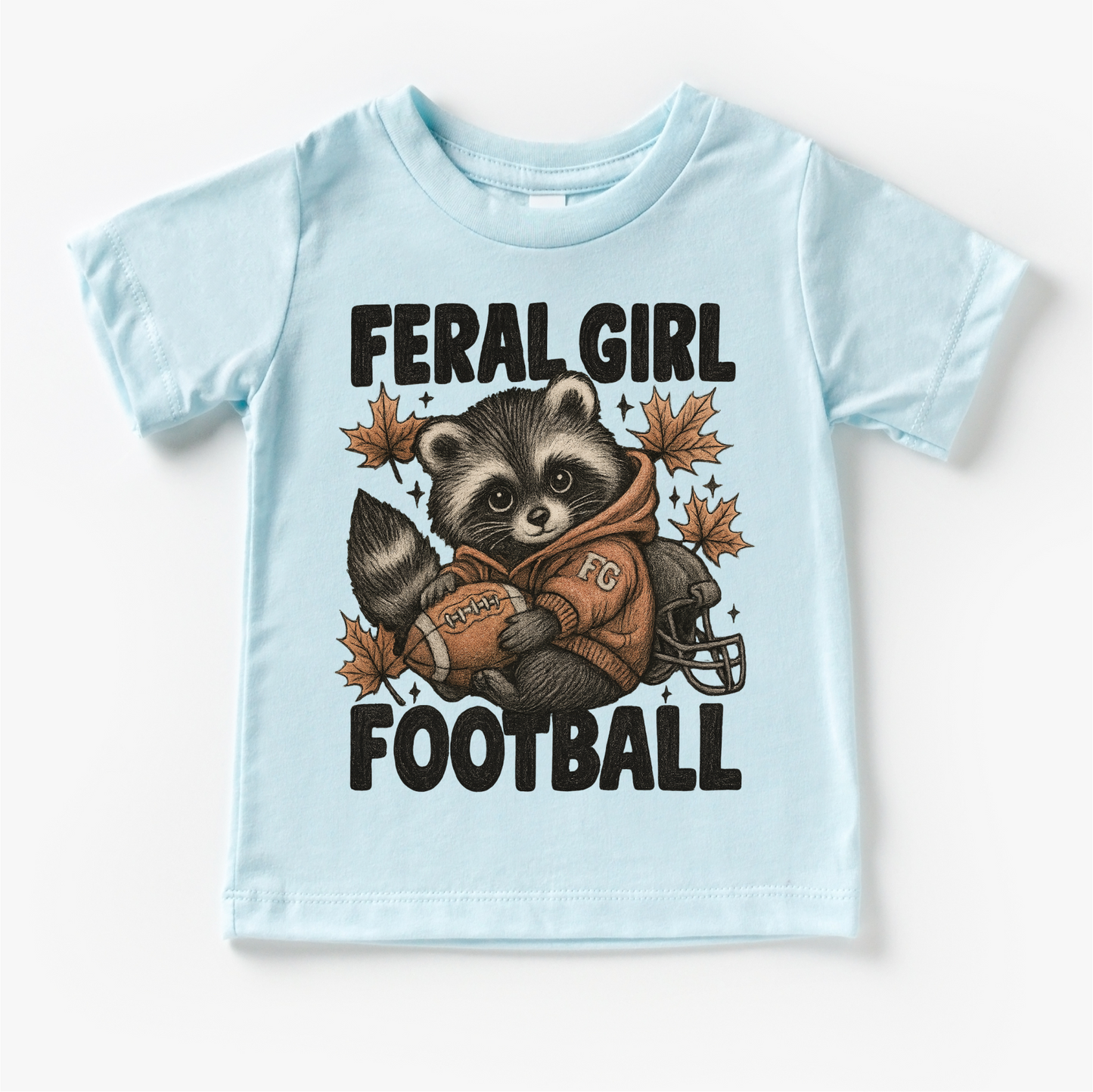 Feral Girl Football Raccoon Shirt Football Tee Madi Moosh