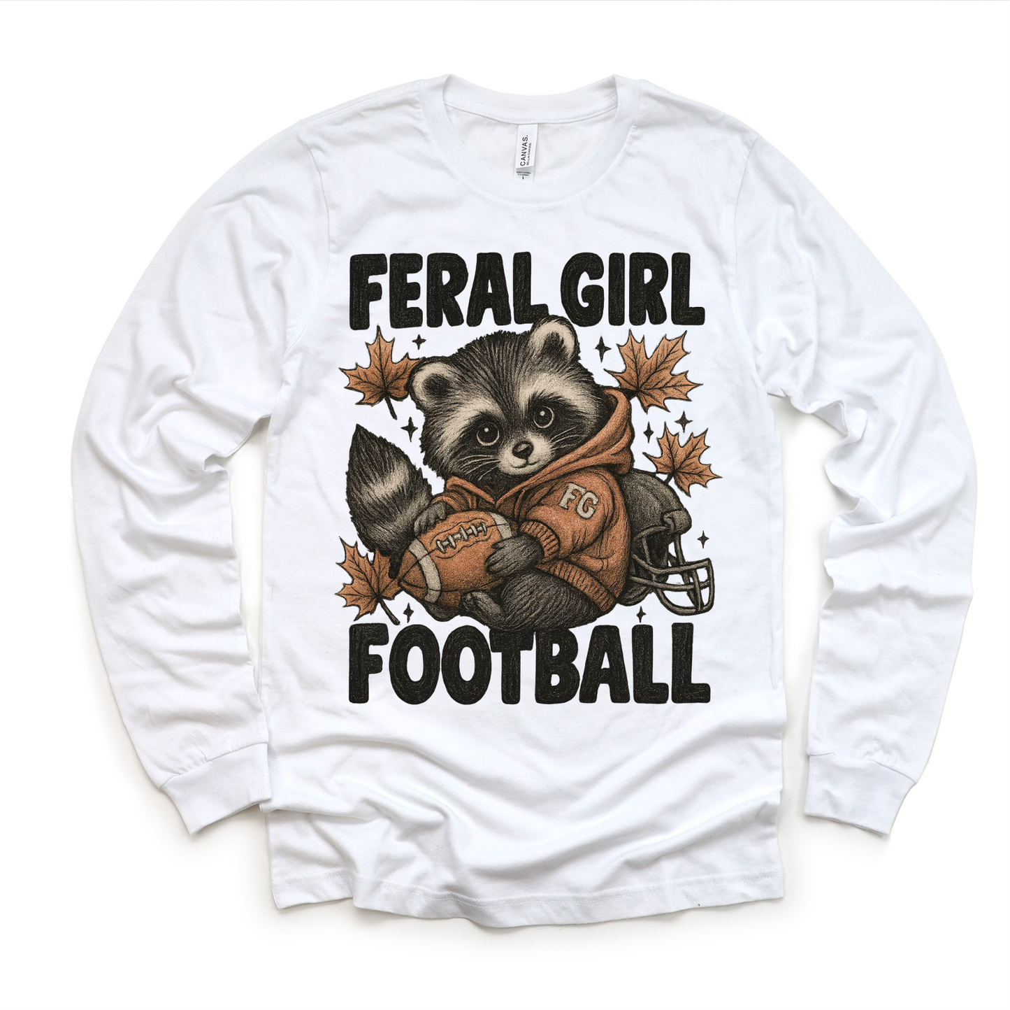 Feral Girl Football Raccoon Shirt Football Tee Madi Moosh