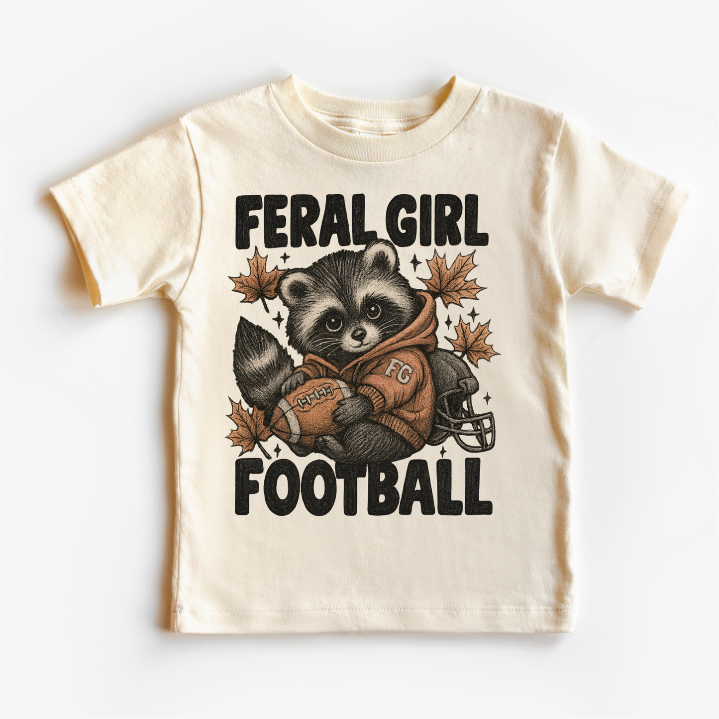 Feral Girl Football Raccoon Shirt Football Tee Madi Moosh