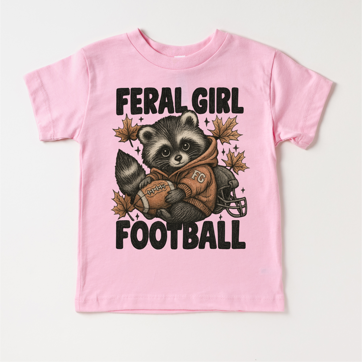 Feral Girl Football Raccoon Shirt Football Tee Madi Moosh