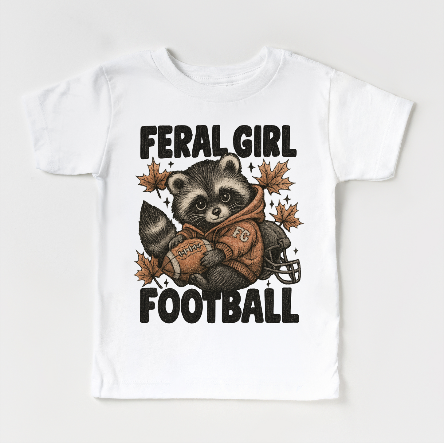 Feral Girl Football Raccoon Shirt Football Tee Madi Moosh