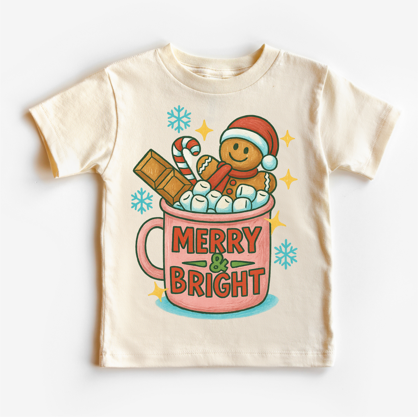 Merry & Bright Gingerbread Man Shirt - Christmas Tee