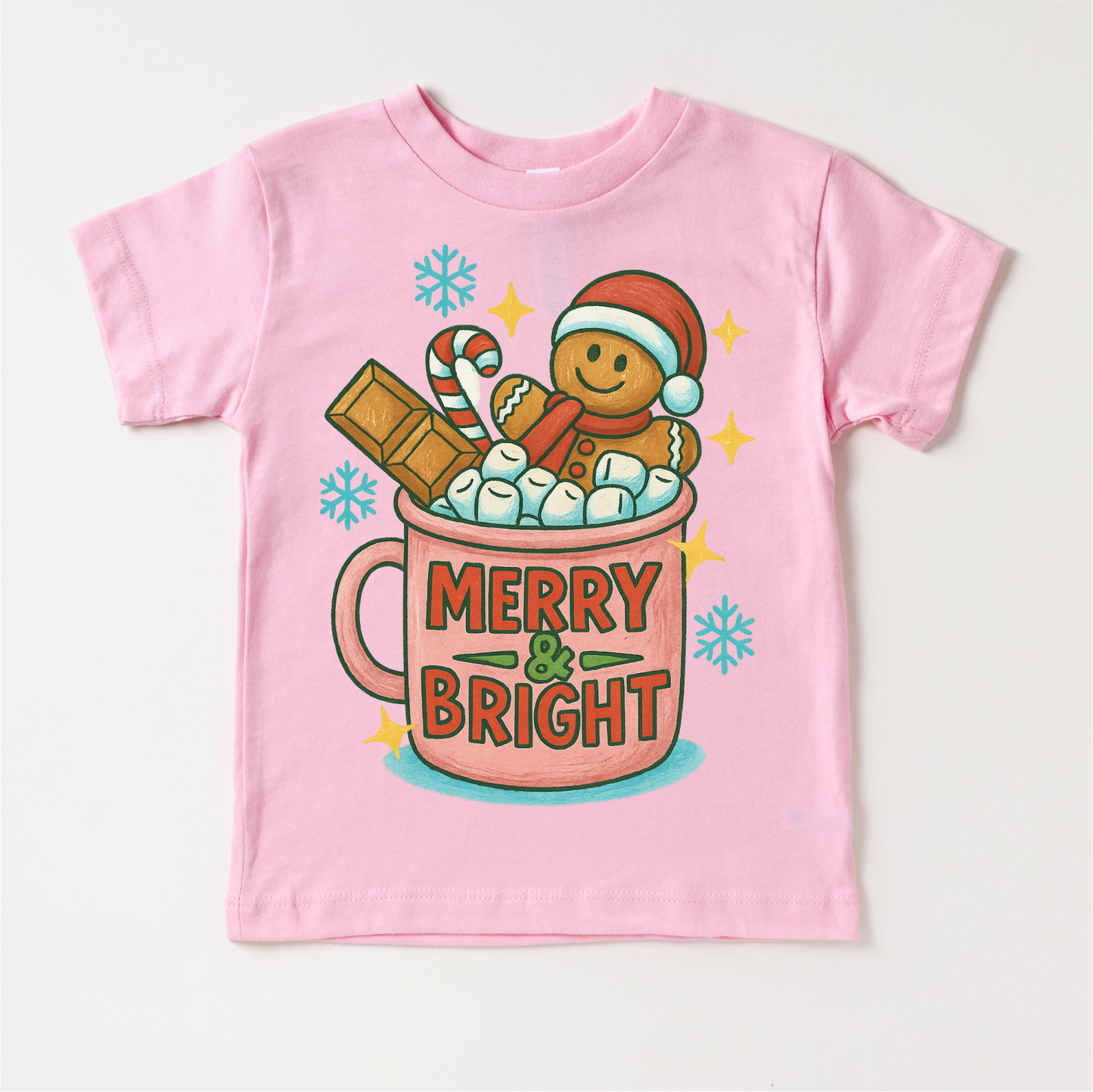 Merry & Bright Gingerbread Man Shirt - Christmas Tee
