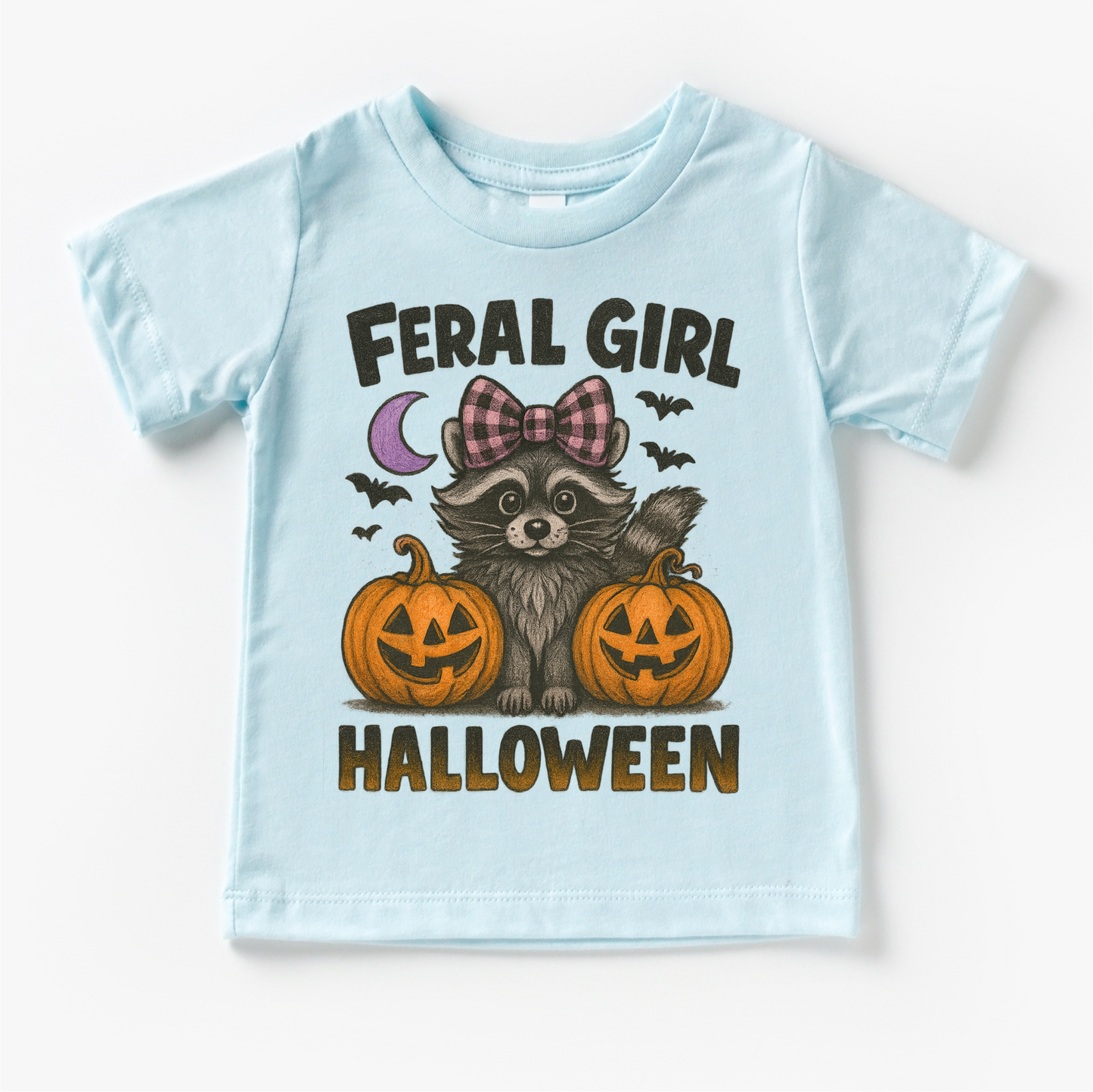 Feral Girl Halloween Shirt - Halloween Racoon Tee