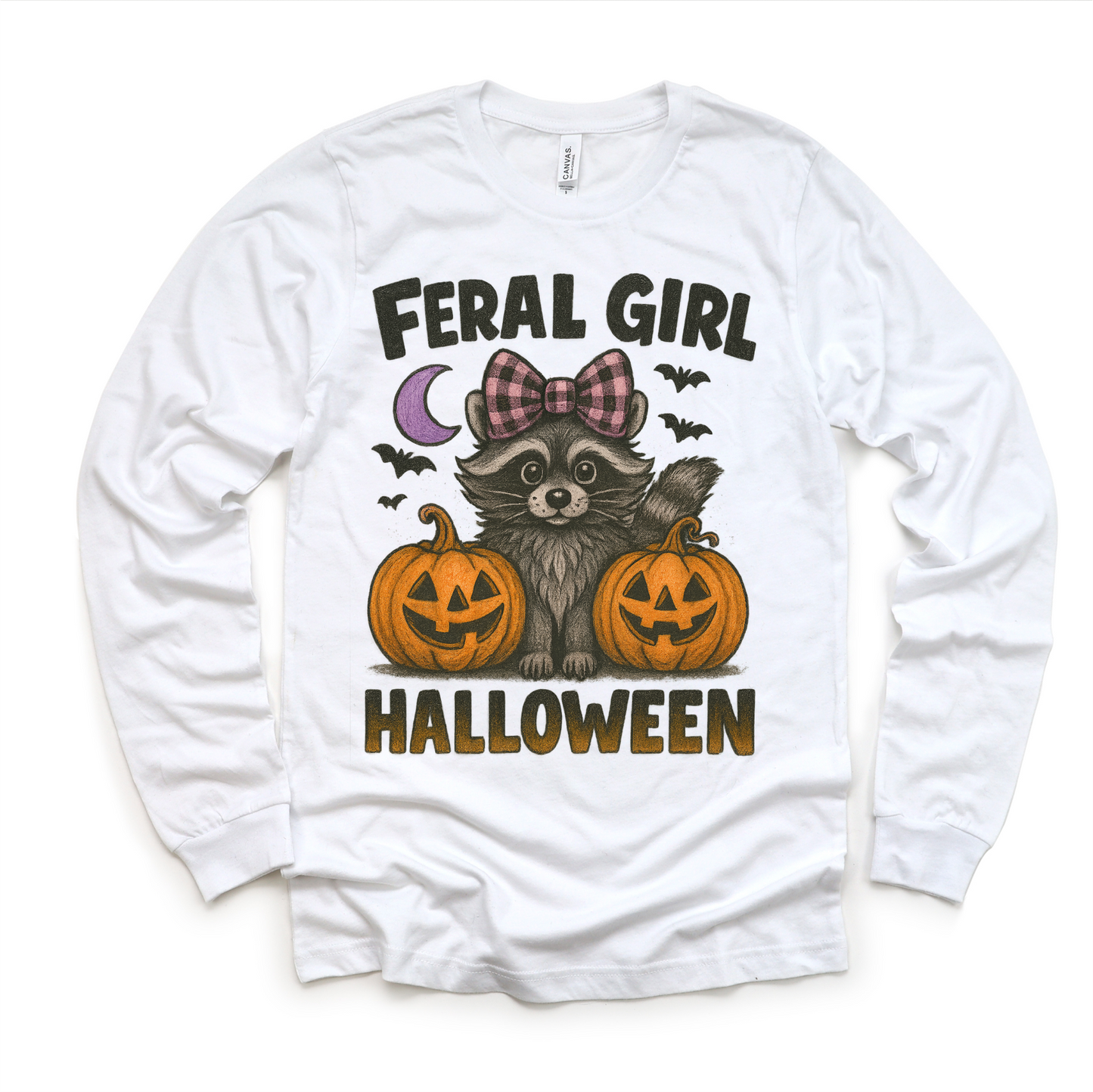 Feral Girl Halloween Shirt - Halloween Racoon Tee