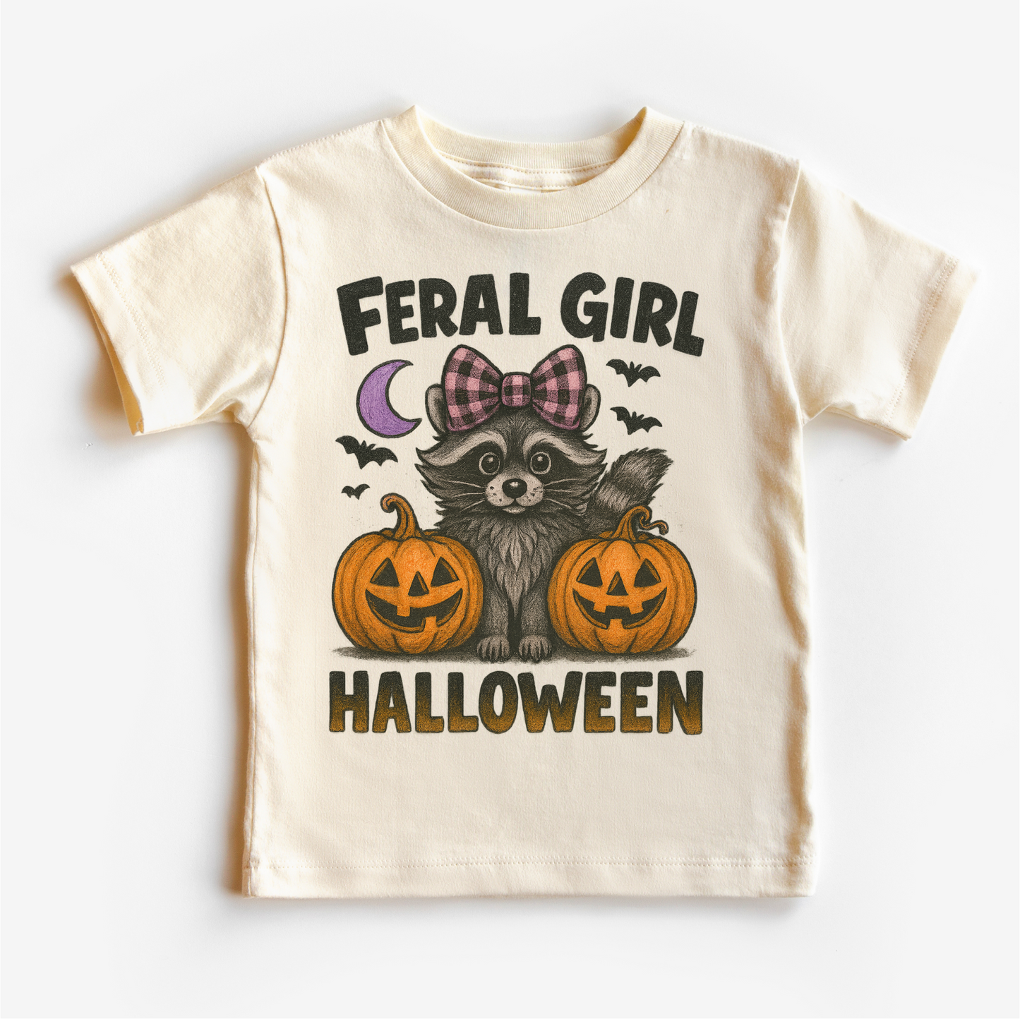 Feral Girl Halloween Shirt - Halloween Racoon Tee