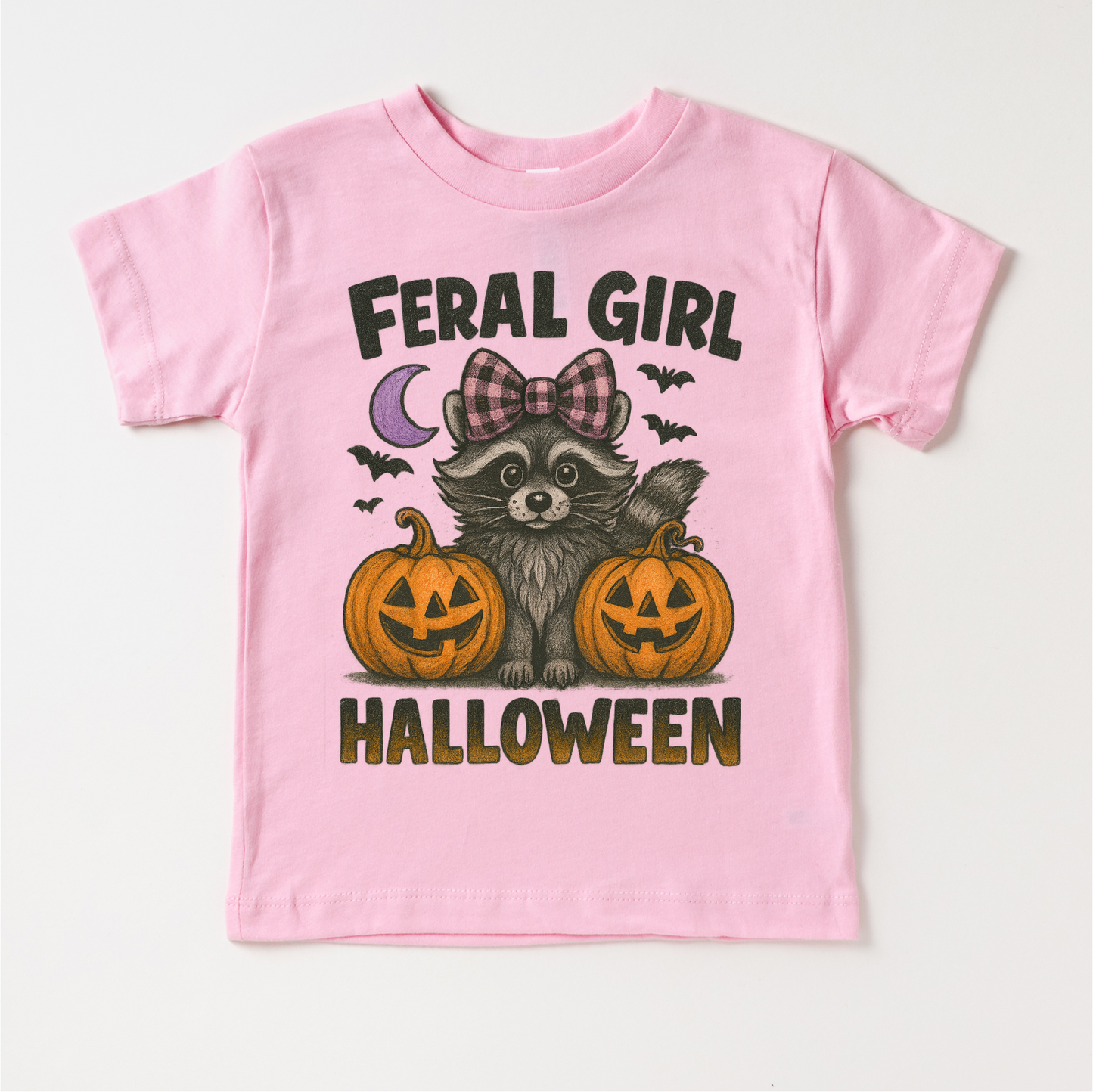 Feral Girl Halloween Shirt - Halloween Racoon Tee